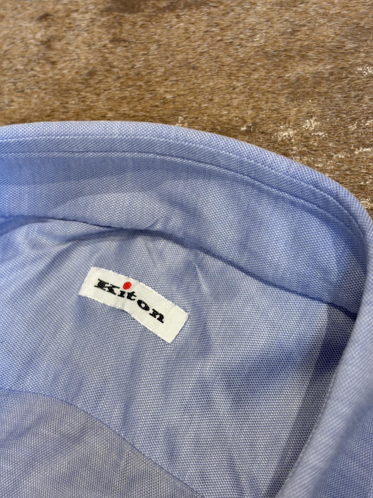 Kiton Kiton Light Blue Stretch Cotton Jersey Shirt Size US XL / EU 56 / 4 - 2 Thumbnail
