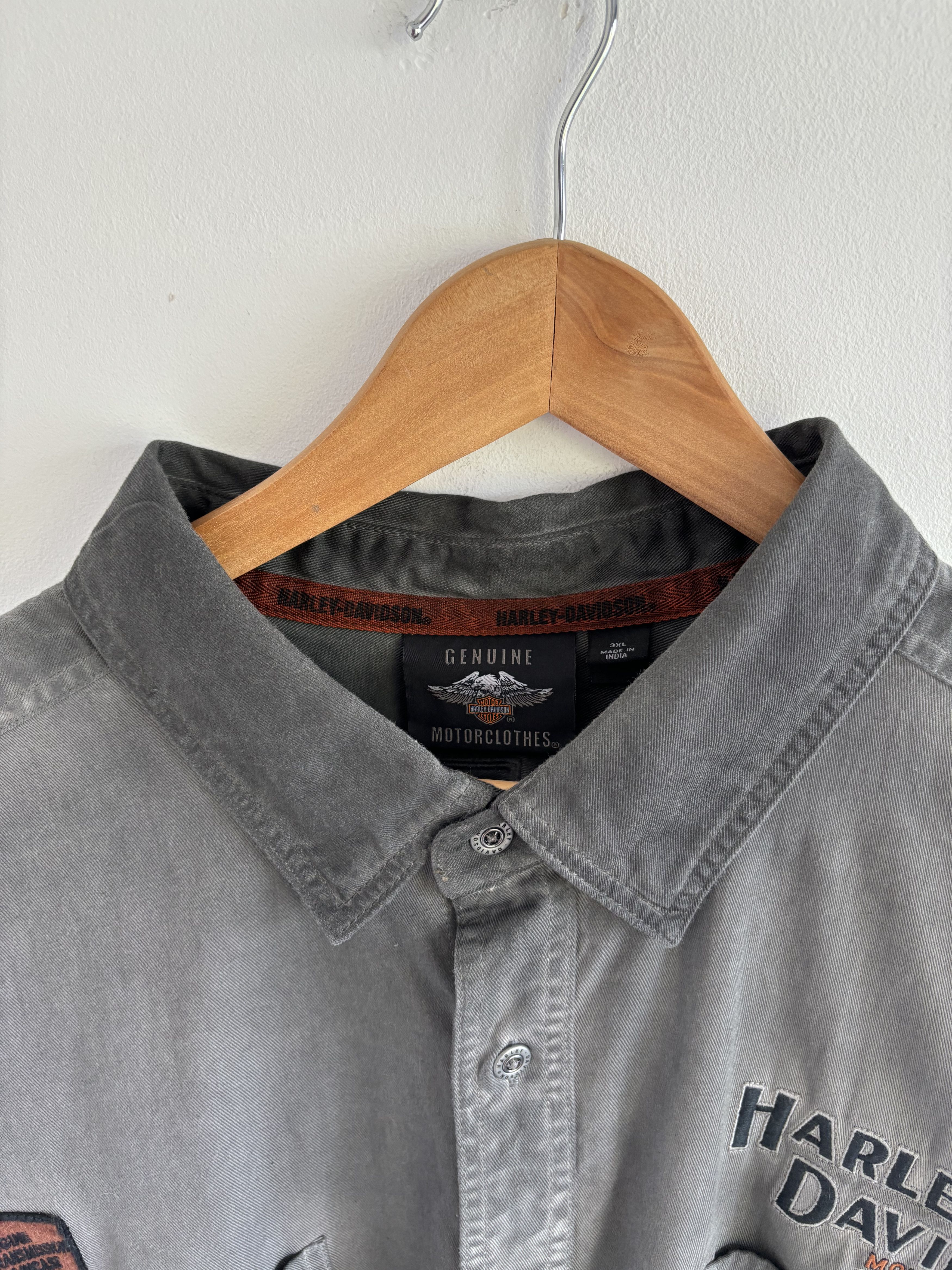Harley Davidson Harley Davidson Washed Fade Oversized Heavy Shirt Size US XXL / EU 58 / 5 - 4 Thumbnail