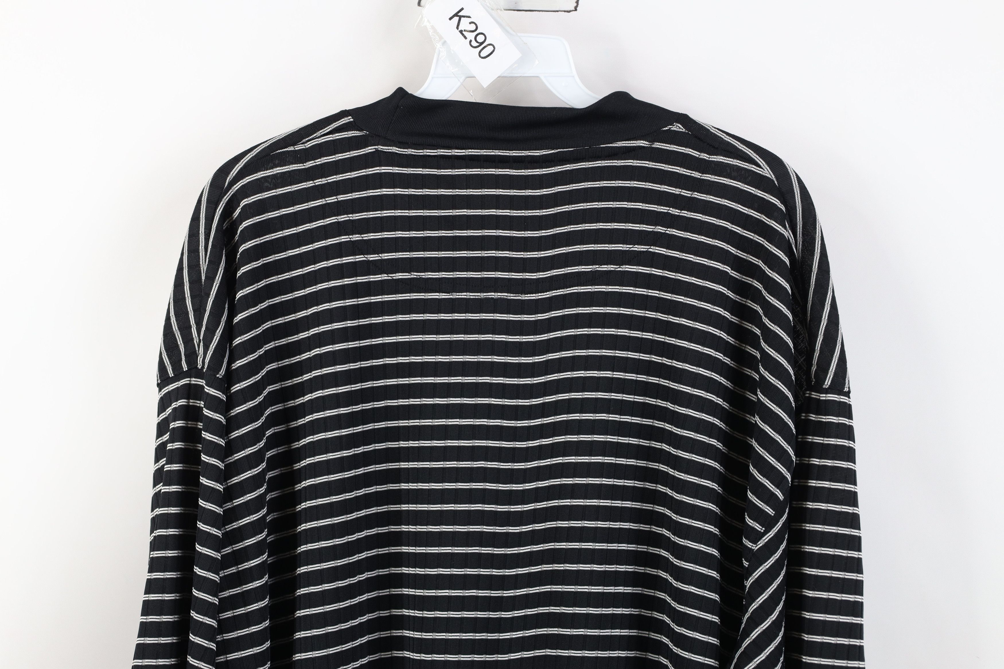 Vintage Vintage 90s Y2K Streetwear Knit Mock Neck T-Shirt Black Size US XL / EU 56 / 4 - 9 Thumbnail