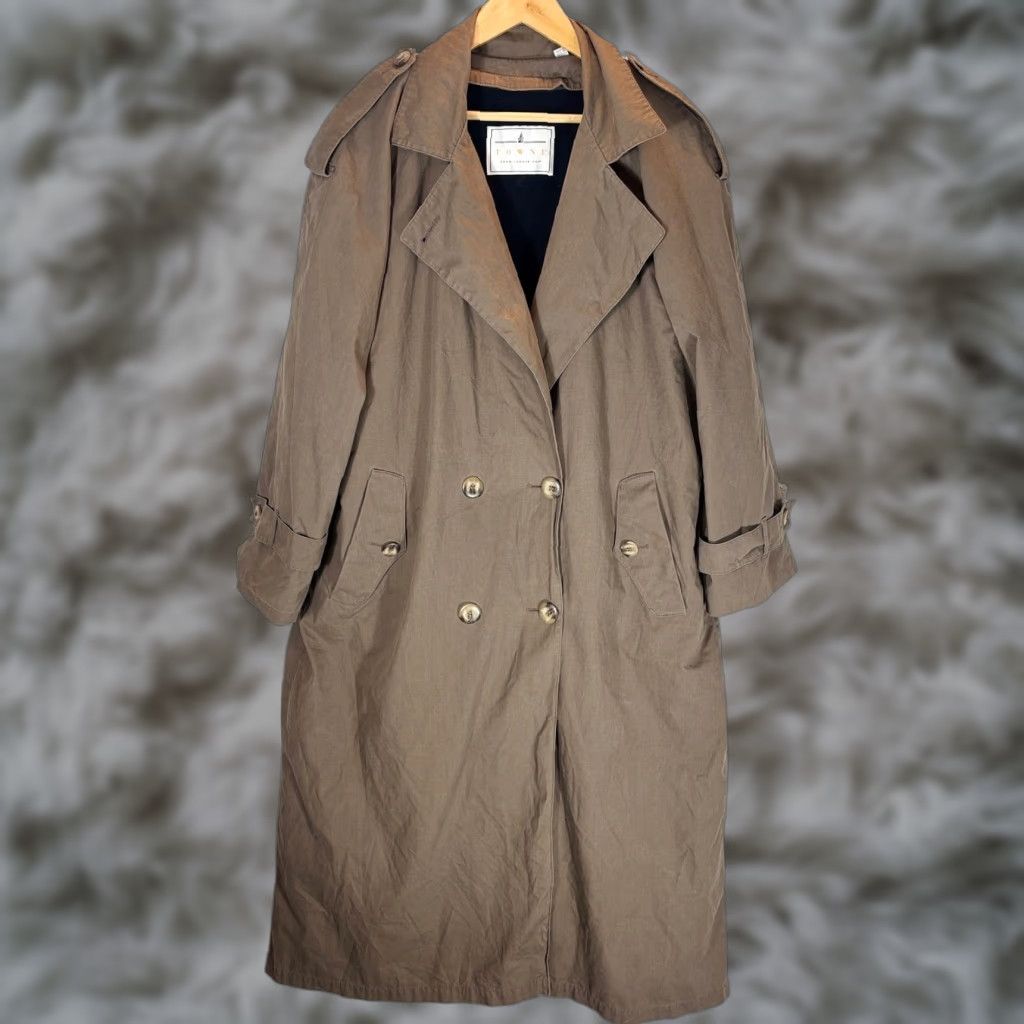 Vintage VINTAGE Towne by London Fog Trench Coat Womens 18 Reg Brown Belted Made in USA Size XXL / US 16-18 / IT 52-54 - 1 Thumbnail