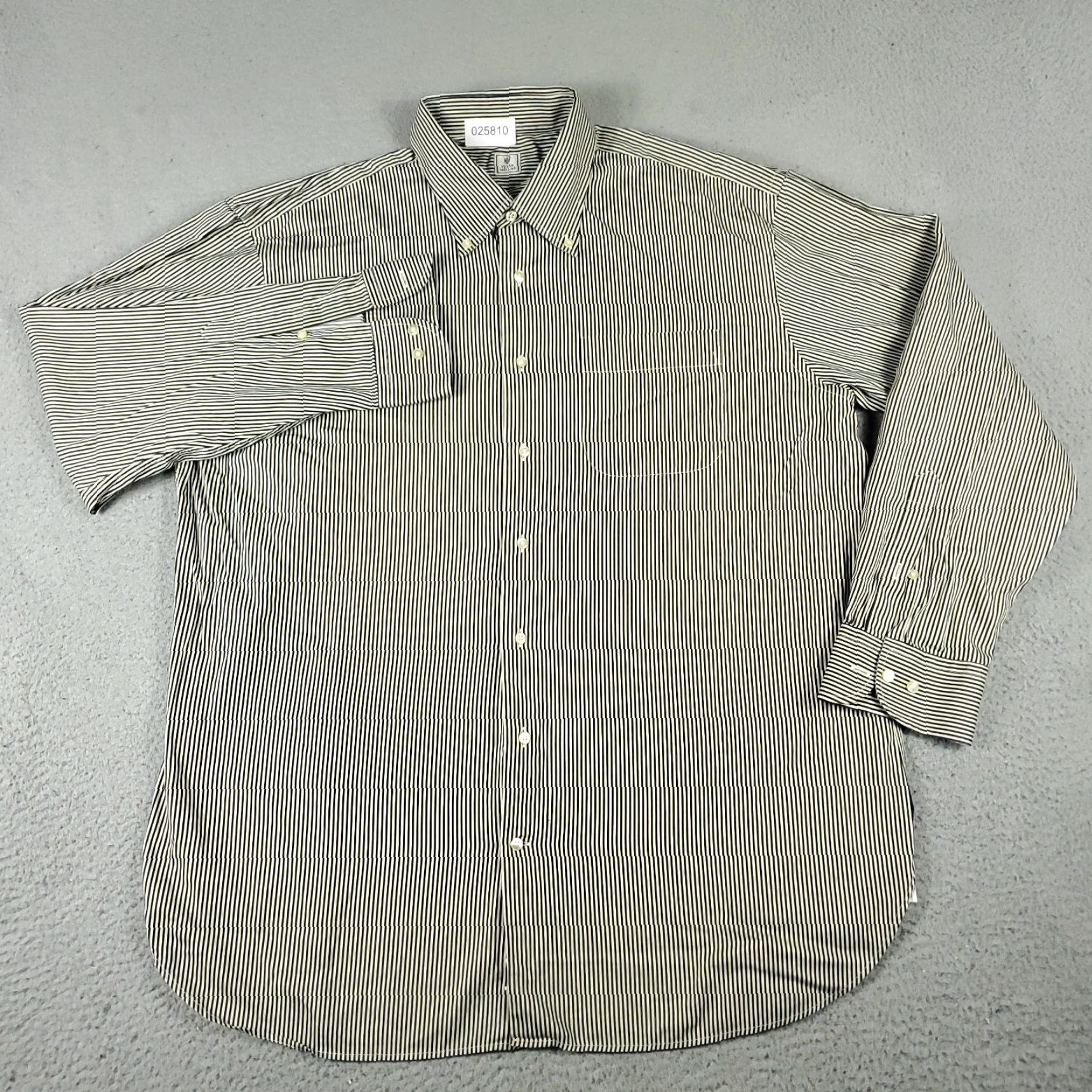 Peter Millar Peter Millar Button-Up Shirt Mens XL Black Striped Casual Long Sleeve Size US XL / EU 56 / 4 - 2 Thumbnail