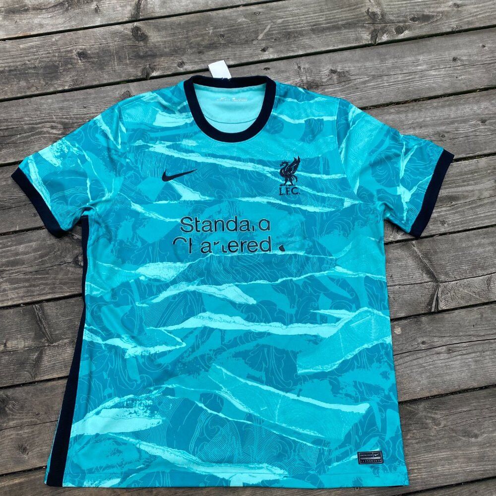 Nike Nike Liverpool FC 20/21 Mens Away Jersey XL Blue Soccer Jer Size US XL / EU 56 / 4 - 4 Thumbnail