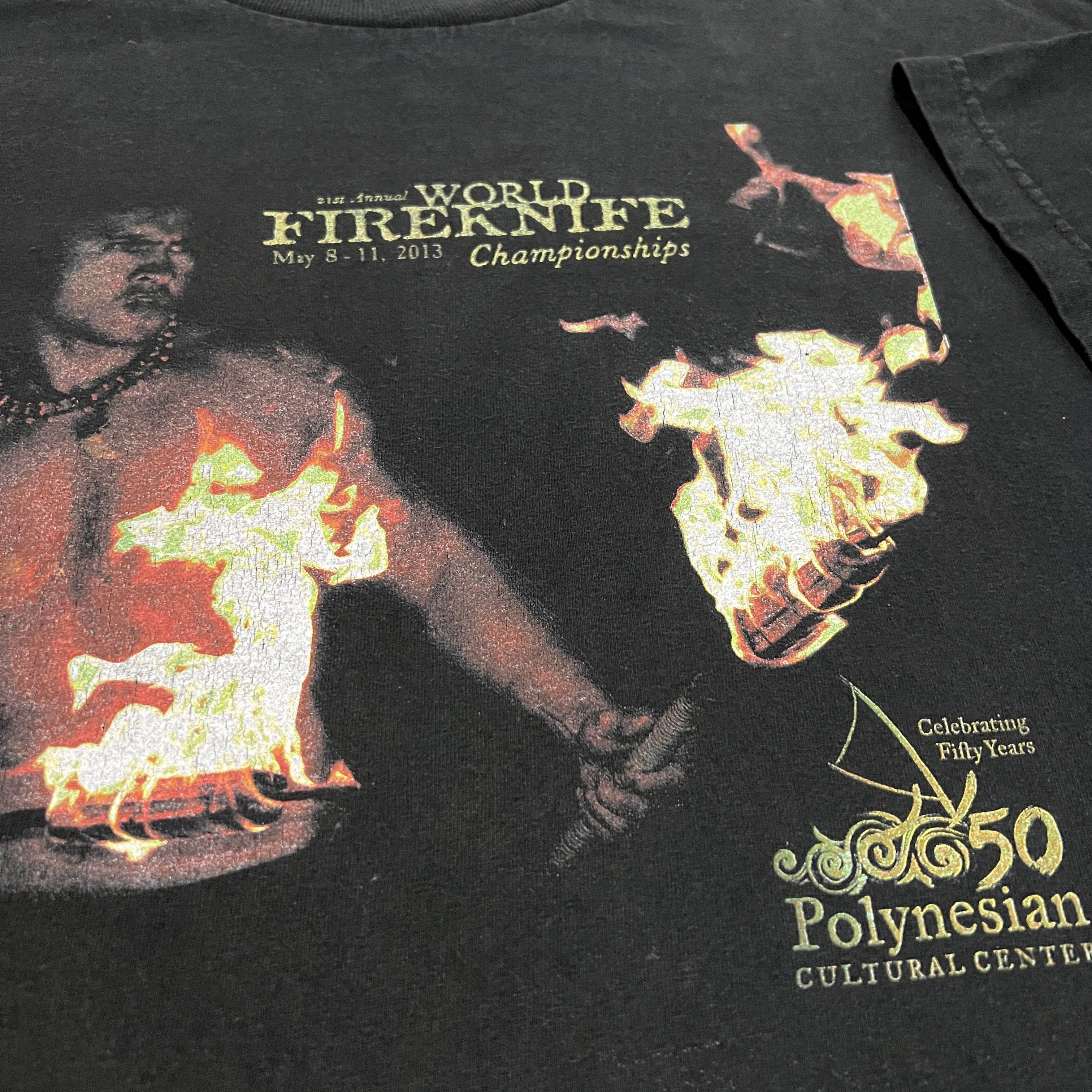 Vintage Y2K World fire knife 2XL Hawaiian warrior graphic streetwear Size US XXL / EU 58 / 5 - 3 Thumbnail
