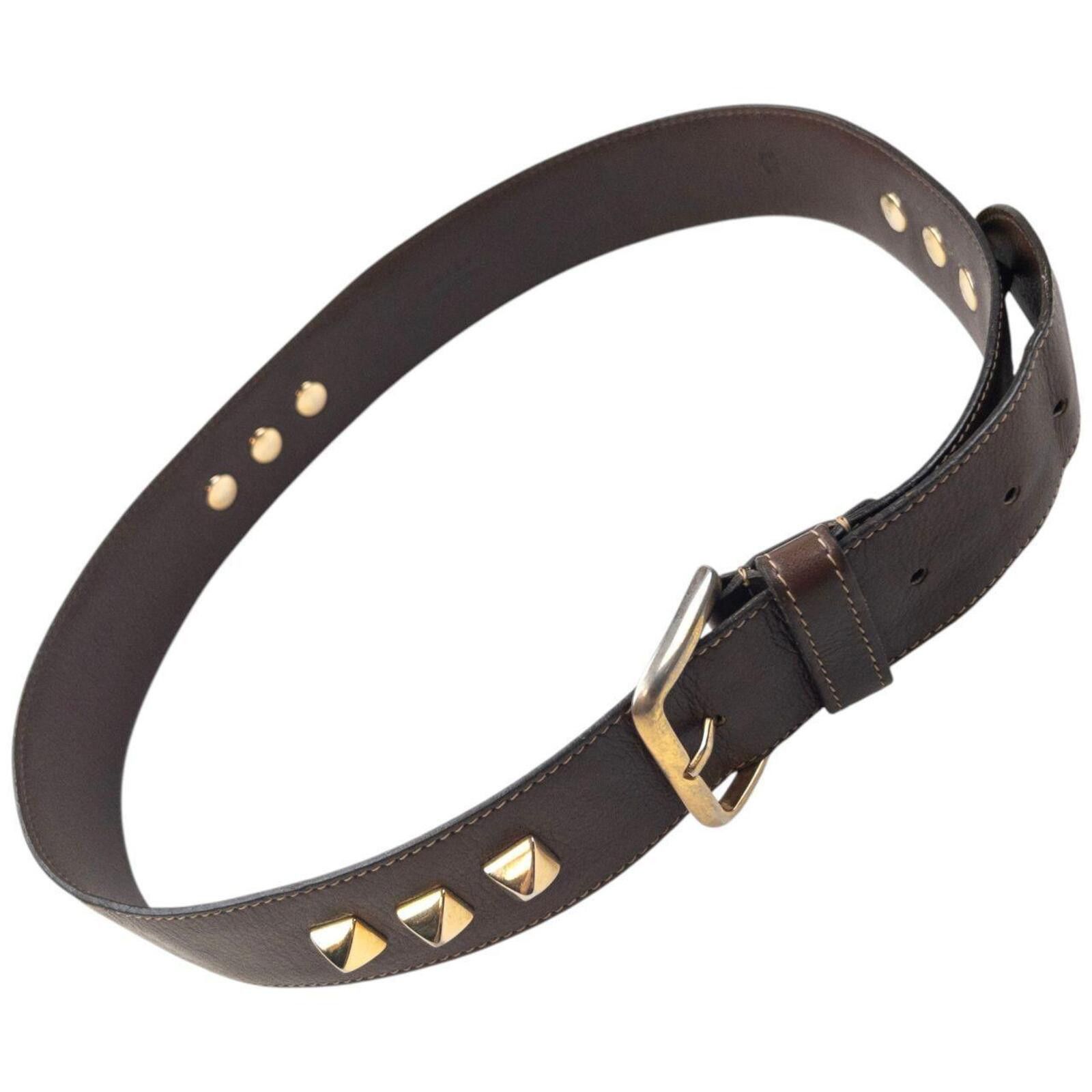 Prada Vintage 90s Prada Studded Leather Belt Size M Size ONE SIZE - 1 Thumbnail
