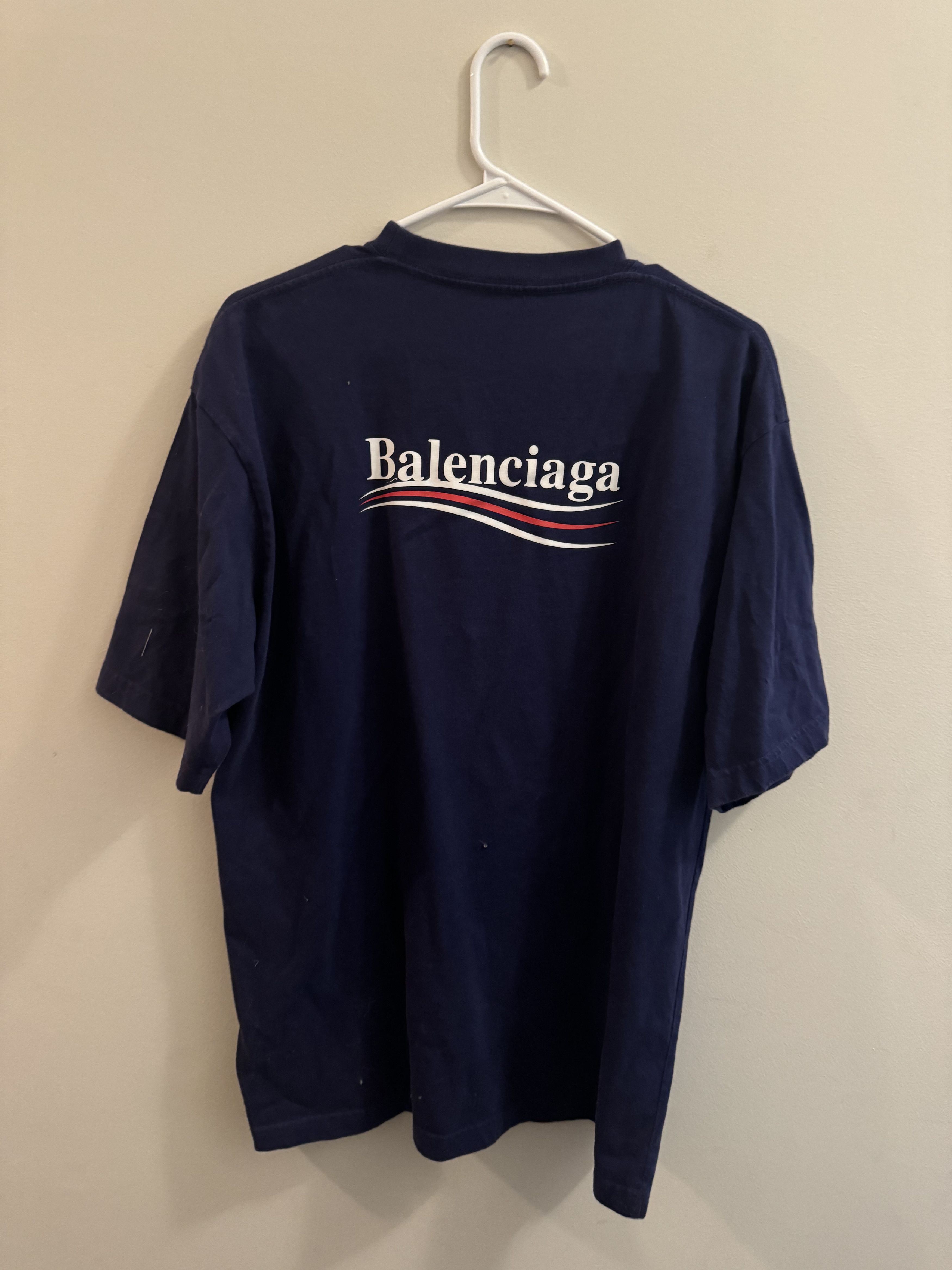 Balenciaga Balenciaga Logo Blue Tee Oversize Fit Size US S / EU 44-46 / 1 - 3 Thumbnail
