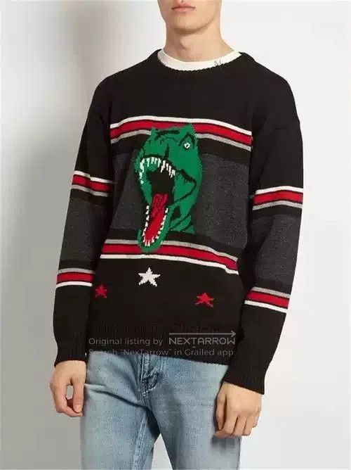 Saint Laurent Paris Saint Laurent Paris Dinosaur Knitted Sweater. Size US XL / EU 56 / 4 - 6 Thumbnail