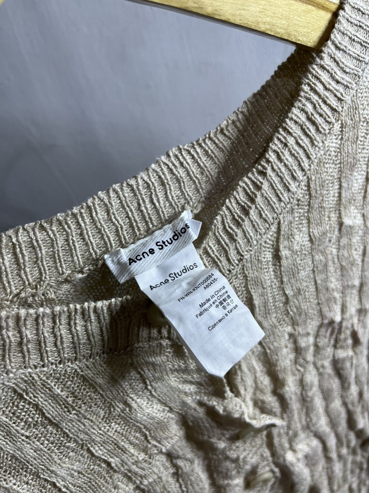Acne Studios Acne Studios Kiko Rib Linen Blend Cardigan Size S / US 4 / IT 40 - 5 Thumbnail