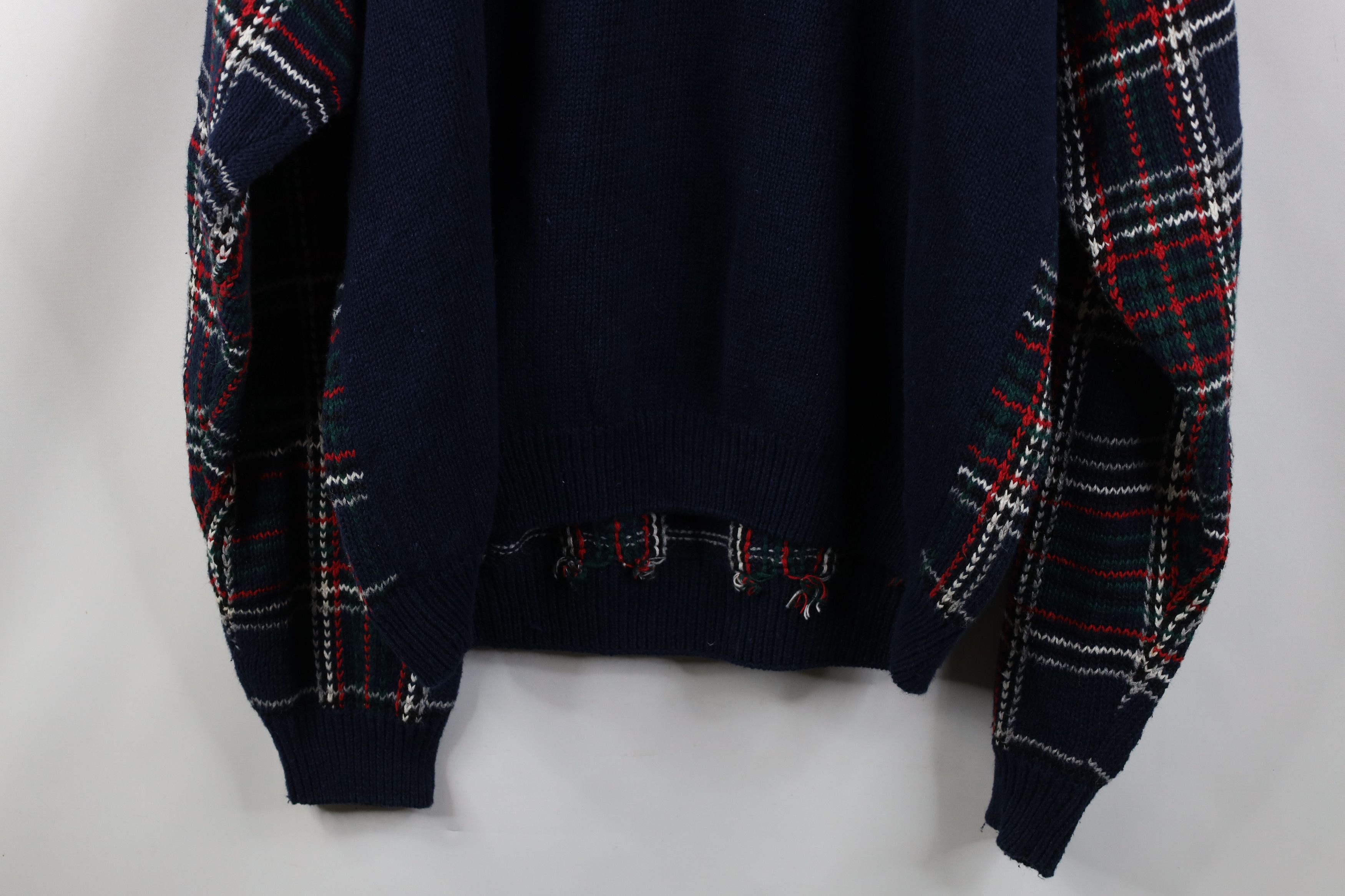 Vintage Vintage 90s Streetwear Baggy Fit Knit Crewneck Sweater Plaid Size US XL / EU 56 / 4 - 12 Thumbnail