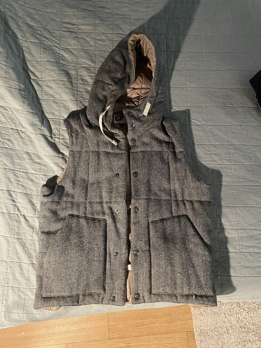 Engineered Garments Herringbone hooded PrimaLoft Down Vest | Grailed