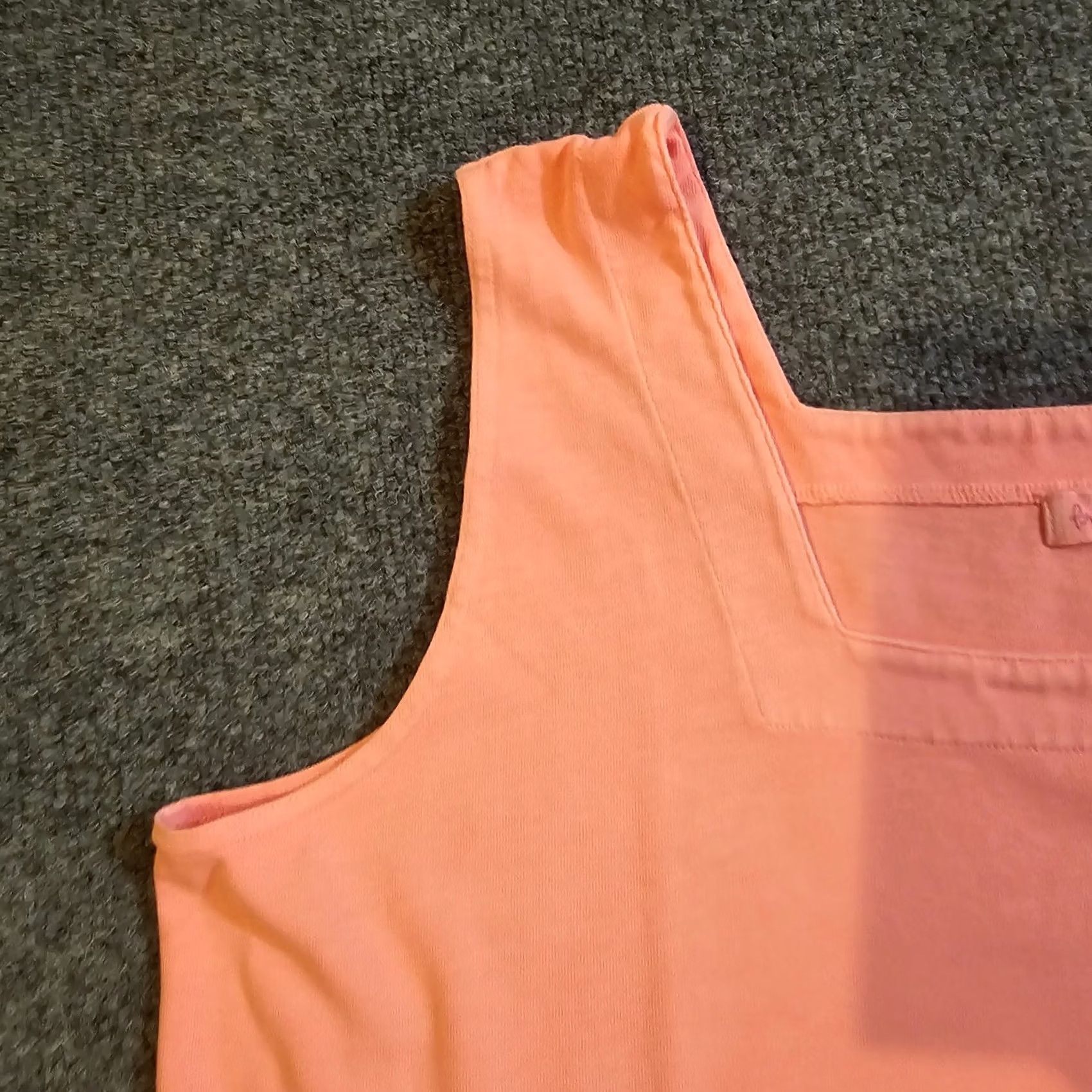 Layer 8 Fresh Produce Tank Top Women 2XL Orange Square Neck Neon Wide Strap Causal Layer Tank Size XXL / US 16-18 / IT 52-54 - 4 Thumbnail