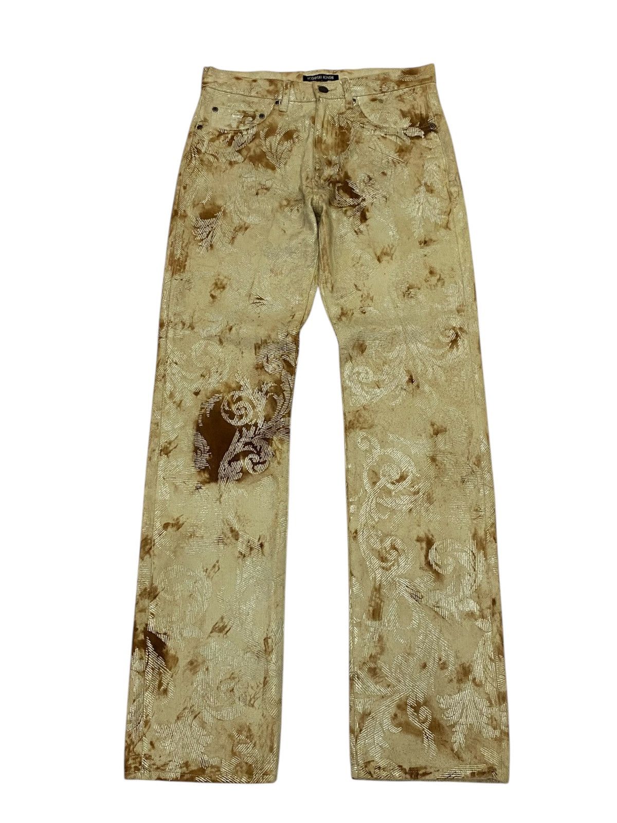 If Six Was Nine Yoshiyuki konishi Gold Paisley Pattern Denim Pants Size US 30 / EU 46 - 2 Thumbnail