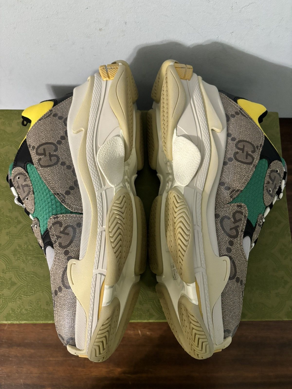 Balenciaga × Gucci Gucci Balenciaga The Hacker Project Triple S Green Yellow Size US 11 / EU 44 - 4 Thumbnail