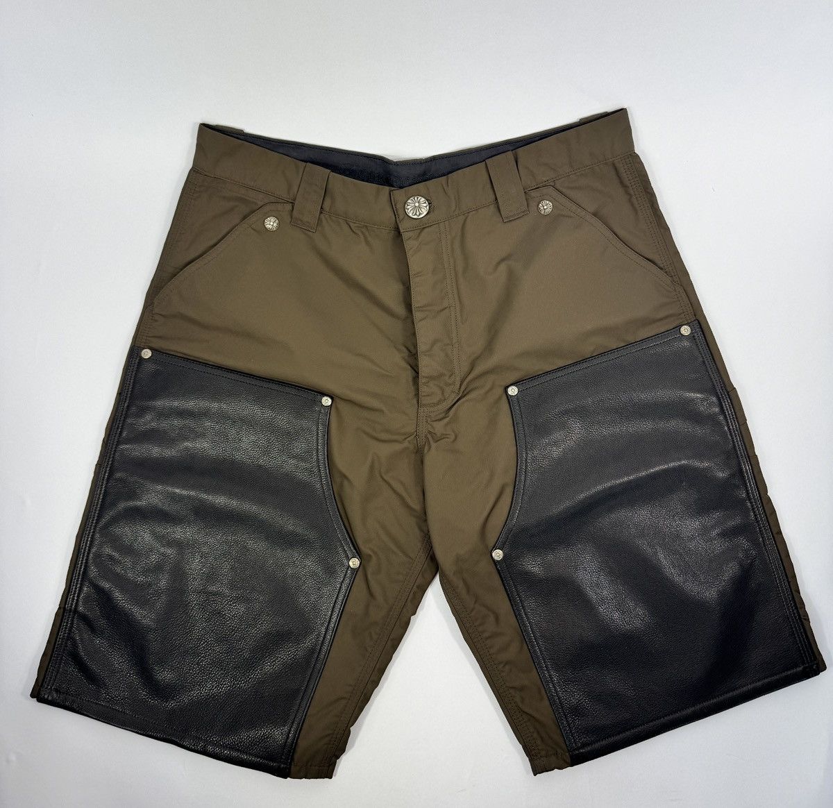 Chrome Hearts 1/1 CARPENTER NYLON LEATHER SHORTS PINK CROSS (RARE) Size US 33 - 9 Thumbnail