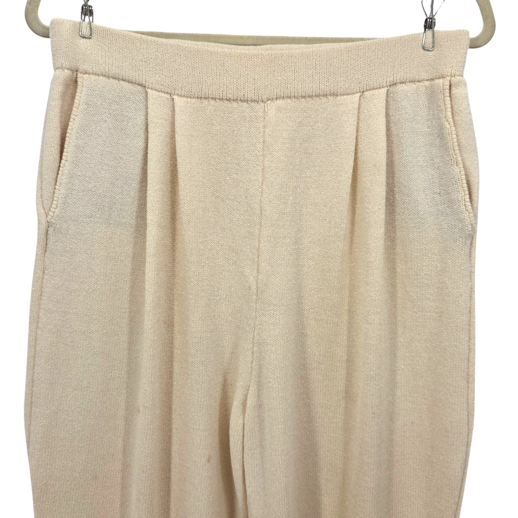 St. John Vintage St. John Basics Womens 14 Pants Ivory Santana Knit Size 36" / US 14 / IT 50 - 2 Thumbnail