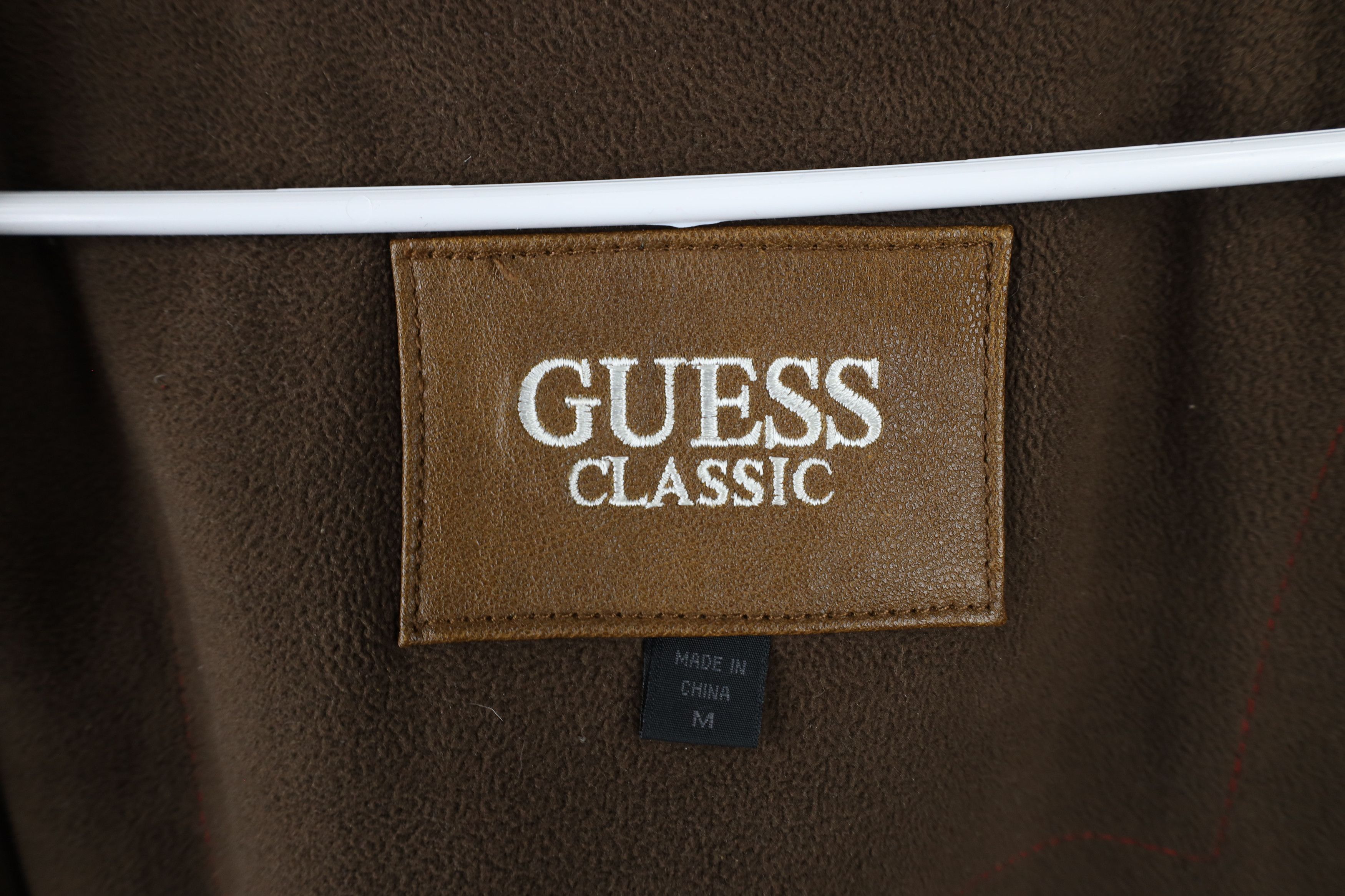 Guess × Vintage Vintage 90s Guess Lined Leather Bomber Jacket Brown Size US M / EU 48-50 / 2 - 10 Thumbnail