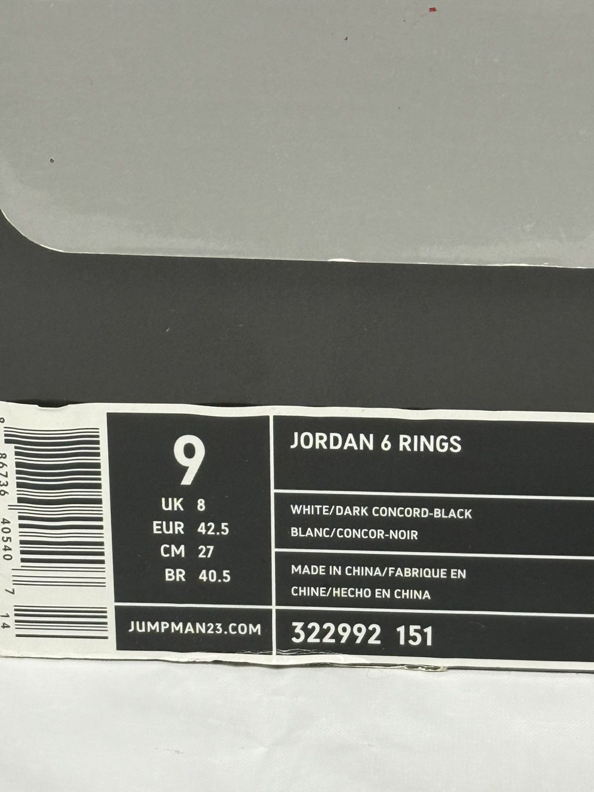 Jordan Brand × Nike Jordan 6 Rings ‘Concord’ Size US 9 / EU 42 - 6 Thumbnail
