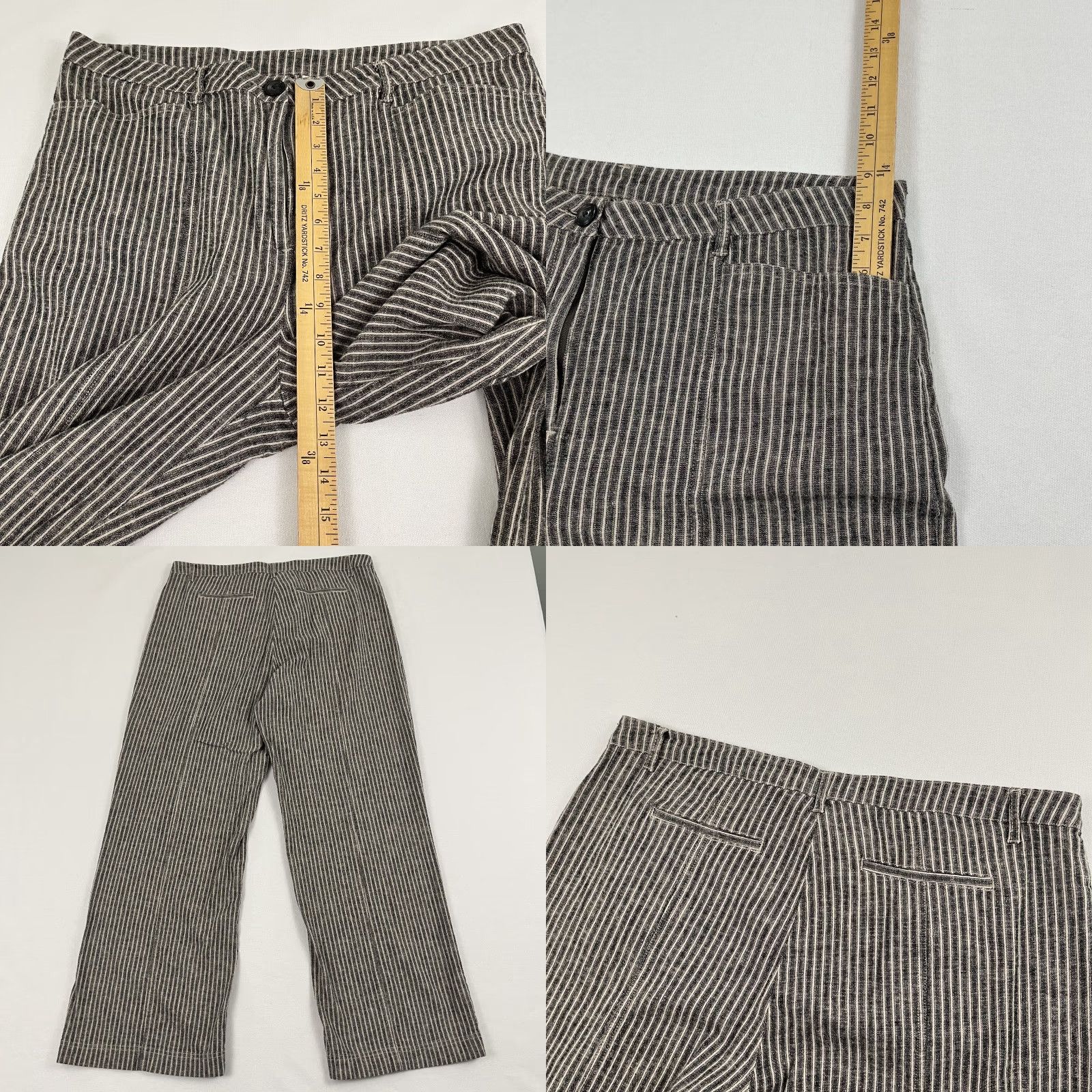 Vintage Sundance Andover Pants Women Sz 16 W36 L30 Gray Linen Blend Wide-Leg Career Work Shirt? Size 38" / US 16 / IT 52 - 8 Thumbnail