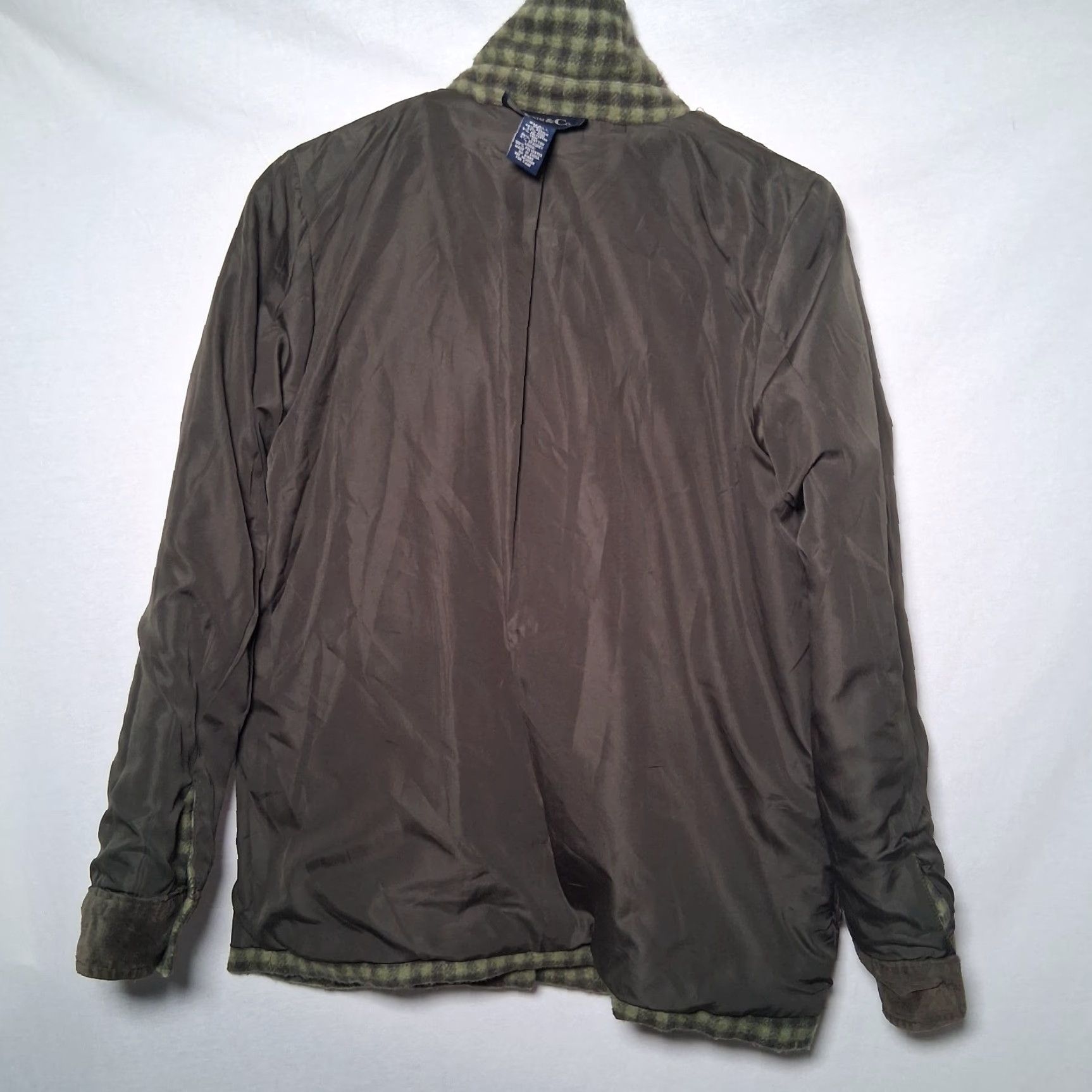 Denim & Co. VINTAGE Denim & Co Shirt Jacket Women S Green Plaid Wool Blend Button Up Size S / US 4 / IT 40 - 6 Thumbnail