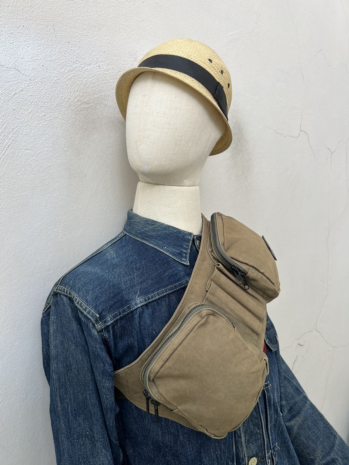 Lad Musician Vintage Lad Musician Faded Olive Green Military Chest Bag Size ONE SIZE - 2 Thumbnail