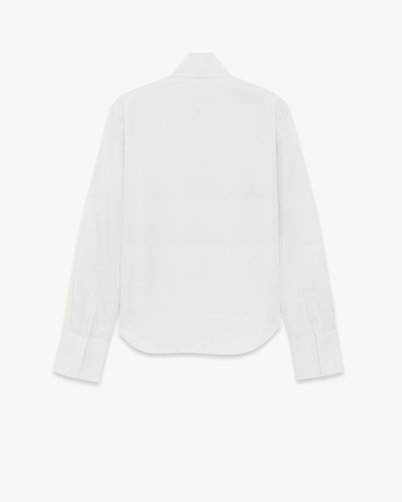 Saint Laurent Paris o1b1hav111125 Pleated Shirt in Poplin in White Size US S / EU 44-46 / 1 - 2 Thumbnail