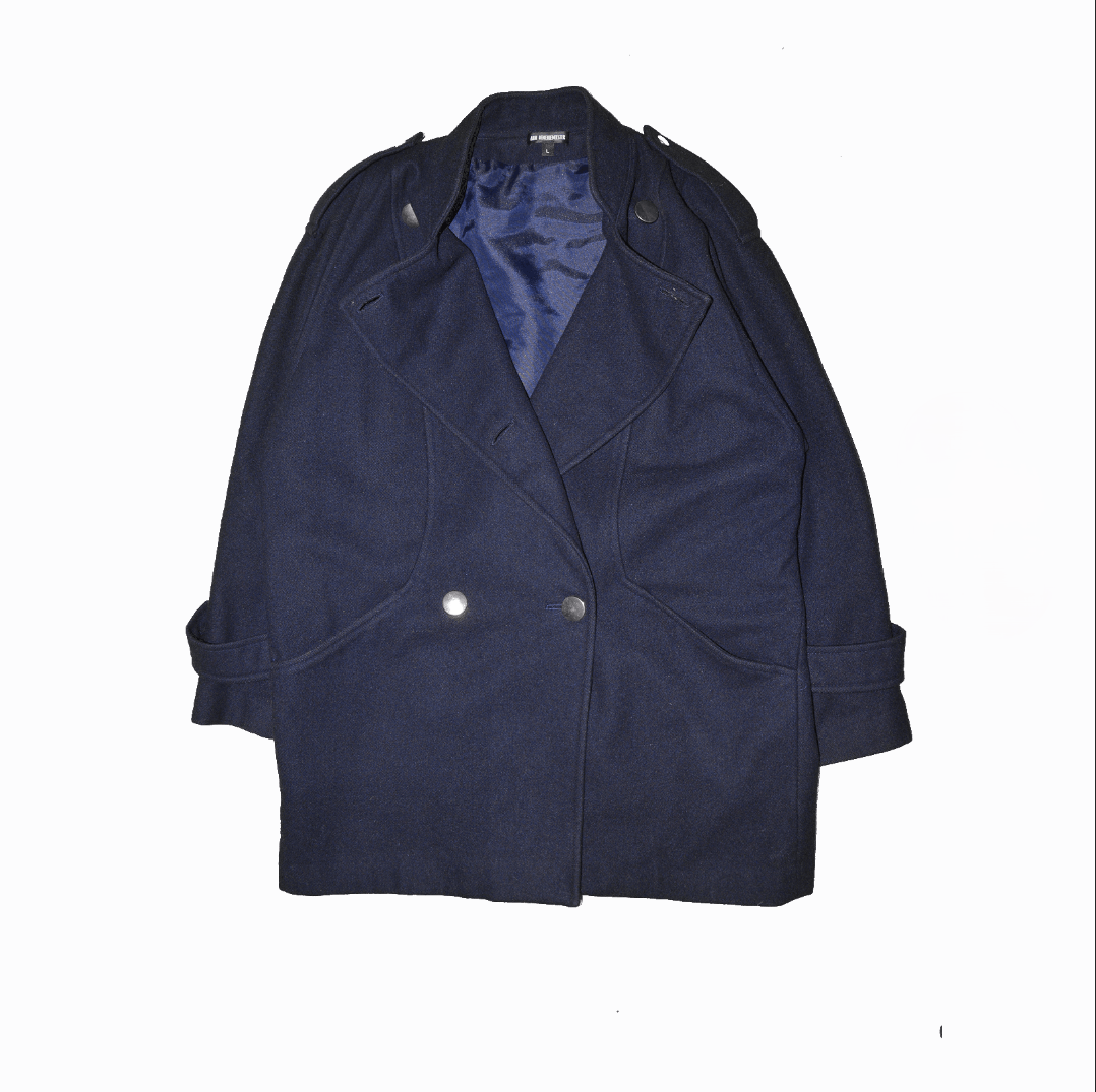 Ann Demeulemeester Ann Demeulemeester Navy Blue Trench Coat Size M / US 6-8 / IT 42-44 - 1 Thumbnail