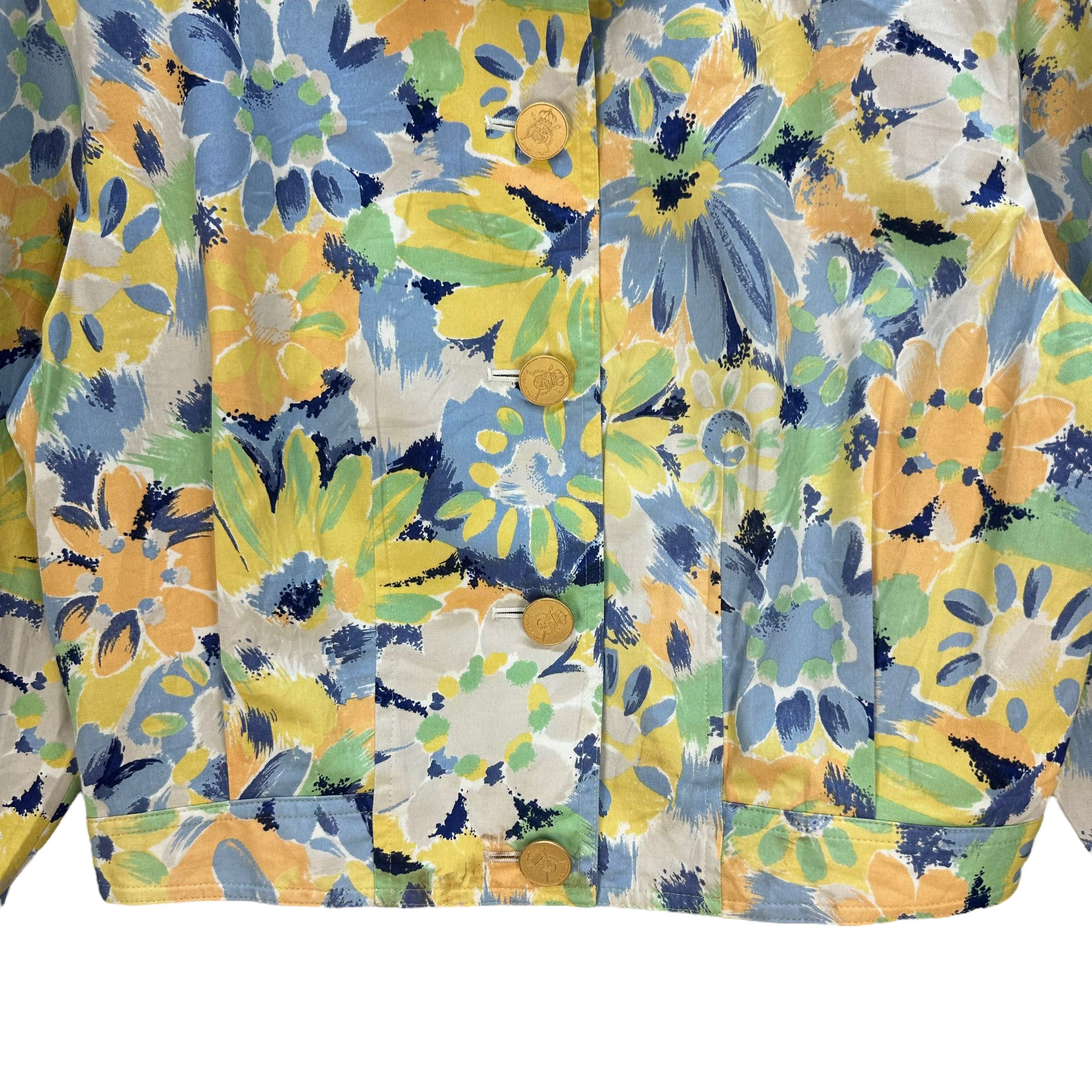 Japanese Brand KODAMA FLOWER FULLPRINT CROPPED JACKET #8255-218 Size S / US 4 / IT 40 - 3 Thumbnail