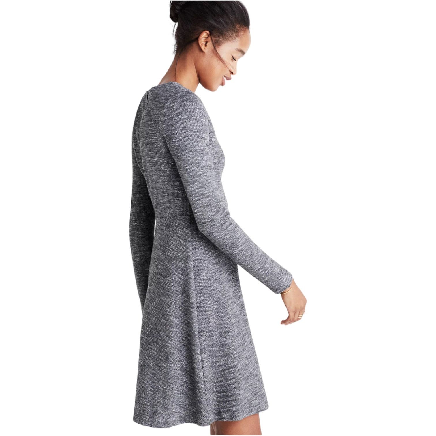 Madewell Madewell Bridgewalk V-Neck Mini Gray Dress Women's Size 10 Size L / US 10 / IT 46 - 2 Thumbnail
