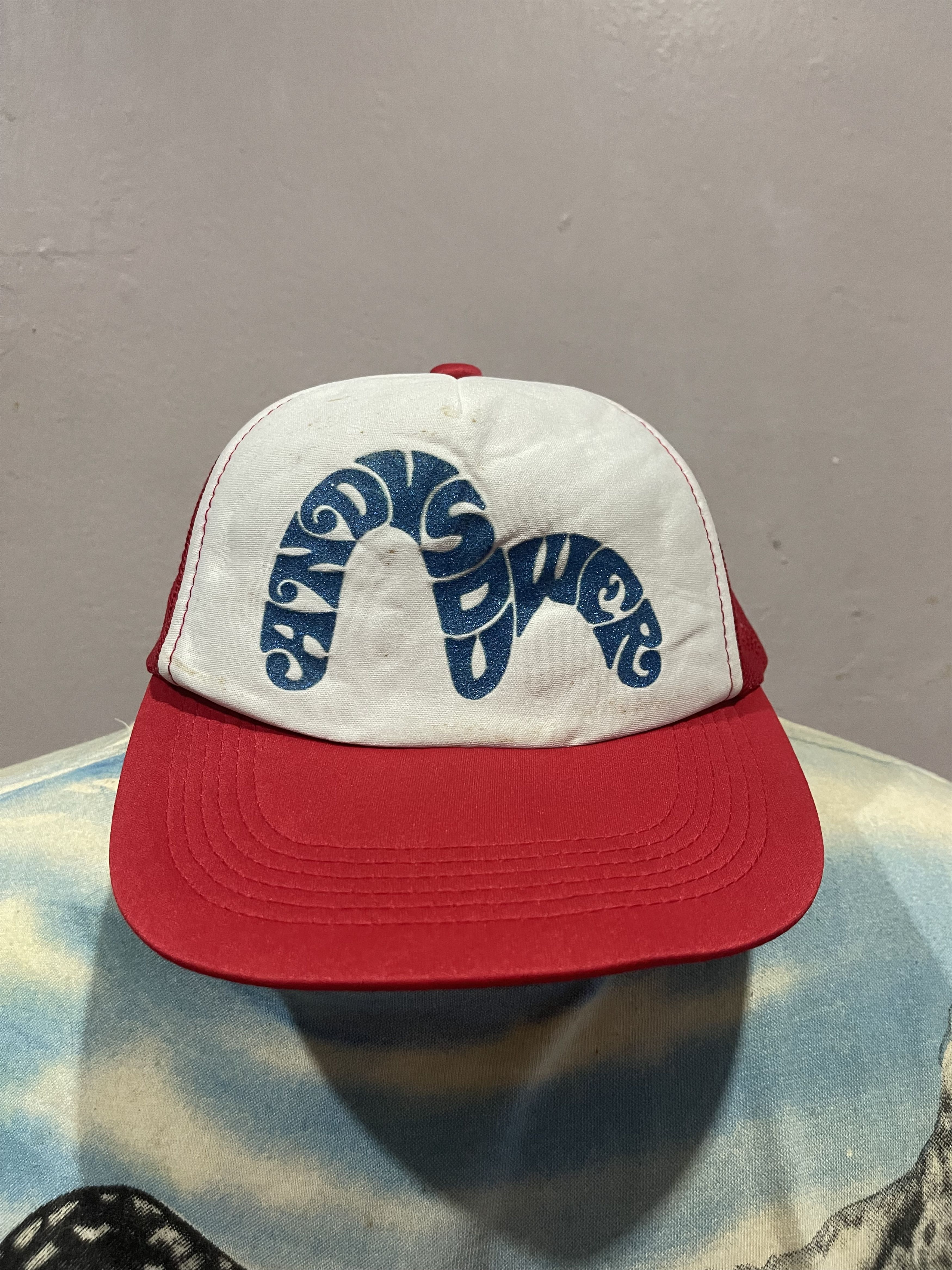 Evisu × Palace × Vintage Palace Evisu Dice Mesh Trucker Hat Raw