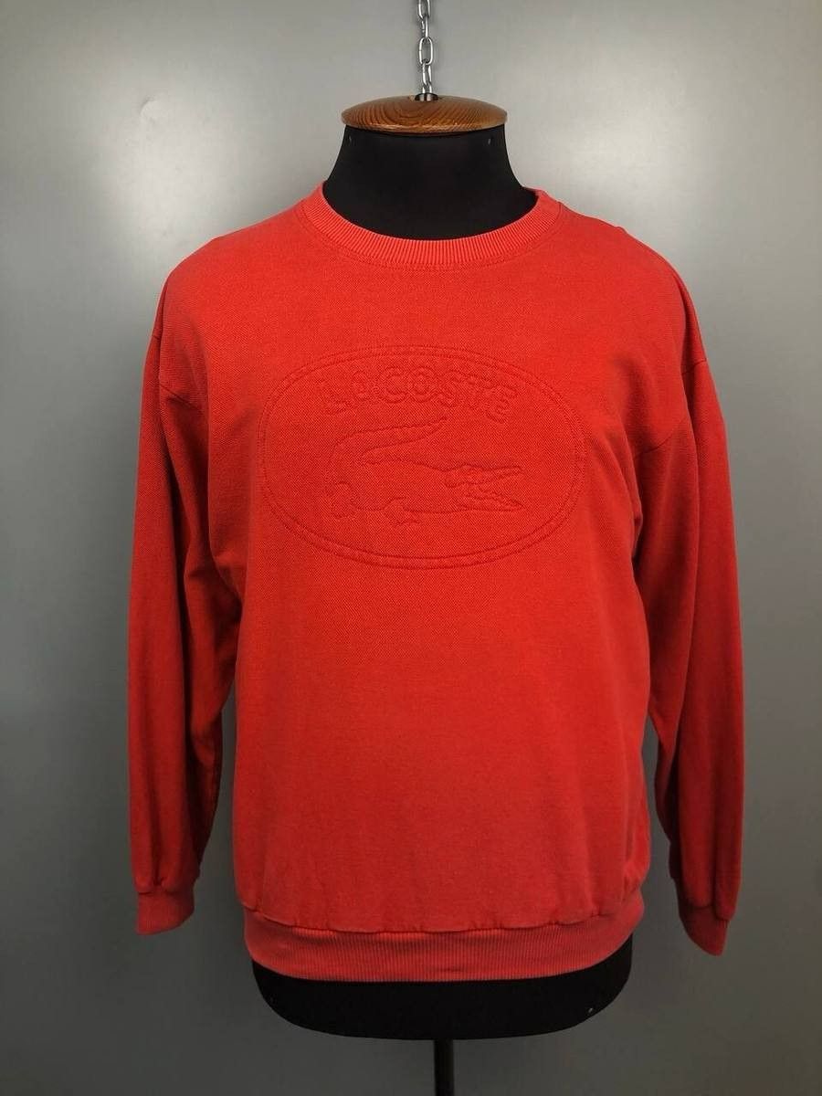 Lacoste Lacoste Big Logo Red Vintage Sweatshirt Made in France Size US L / EU 52-54 / 3 - 1 Thumbnail