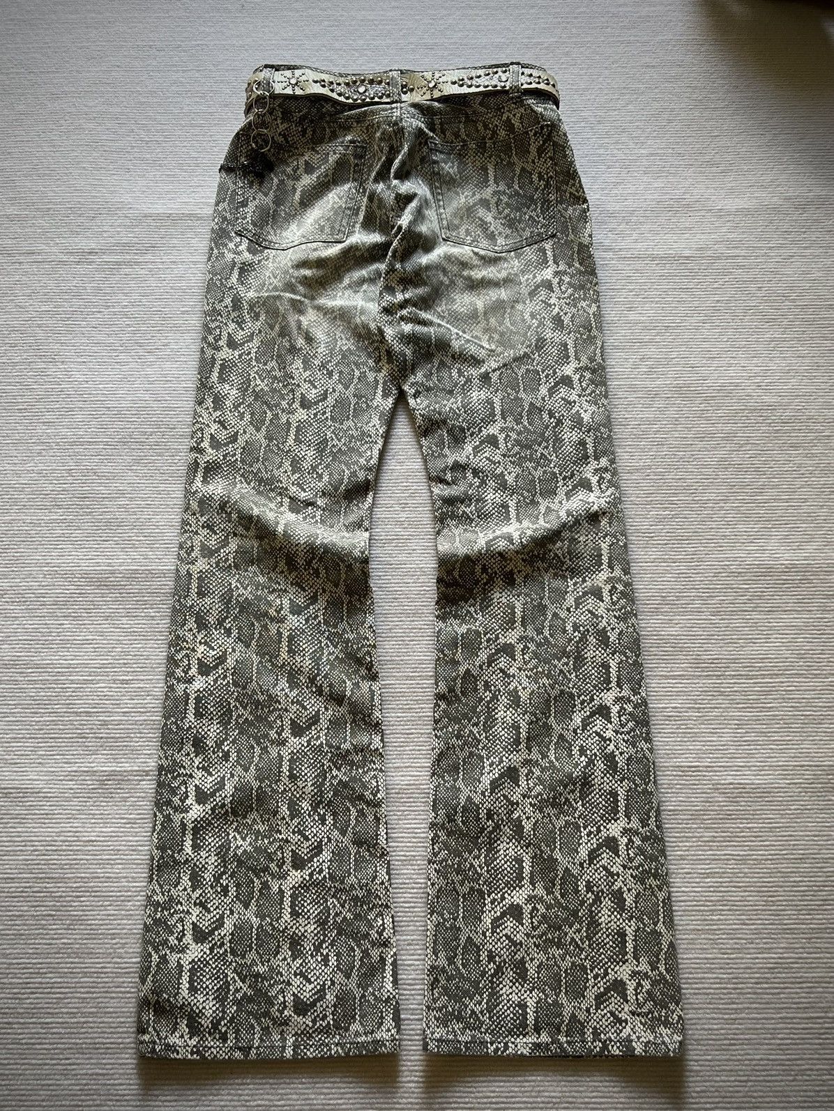 Schlussel Schlussel Snake Print Bootcut Pants 2000s Size US 29 - 7 Thumbnail