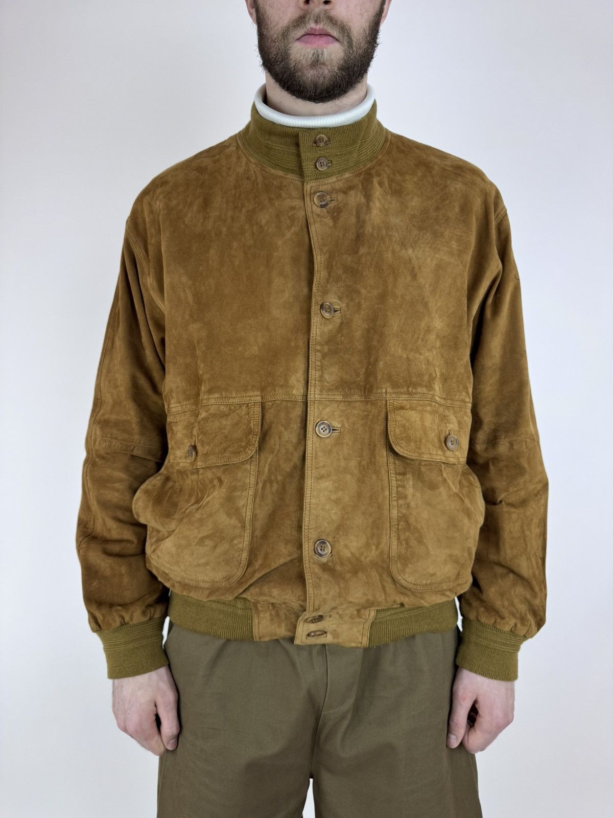 Other Vintage Suede Bomber Jacket Old Money Preppy Leather JKT Size US L / EU 52-54 / 3 - 14 Thumbnail