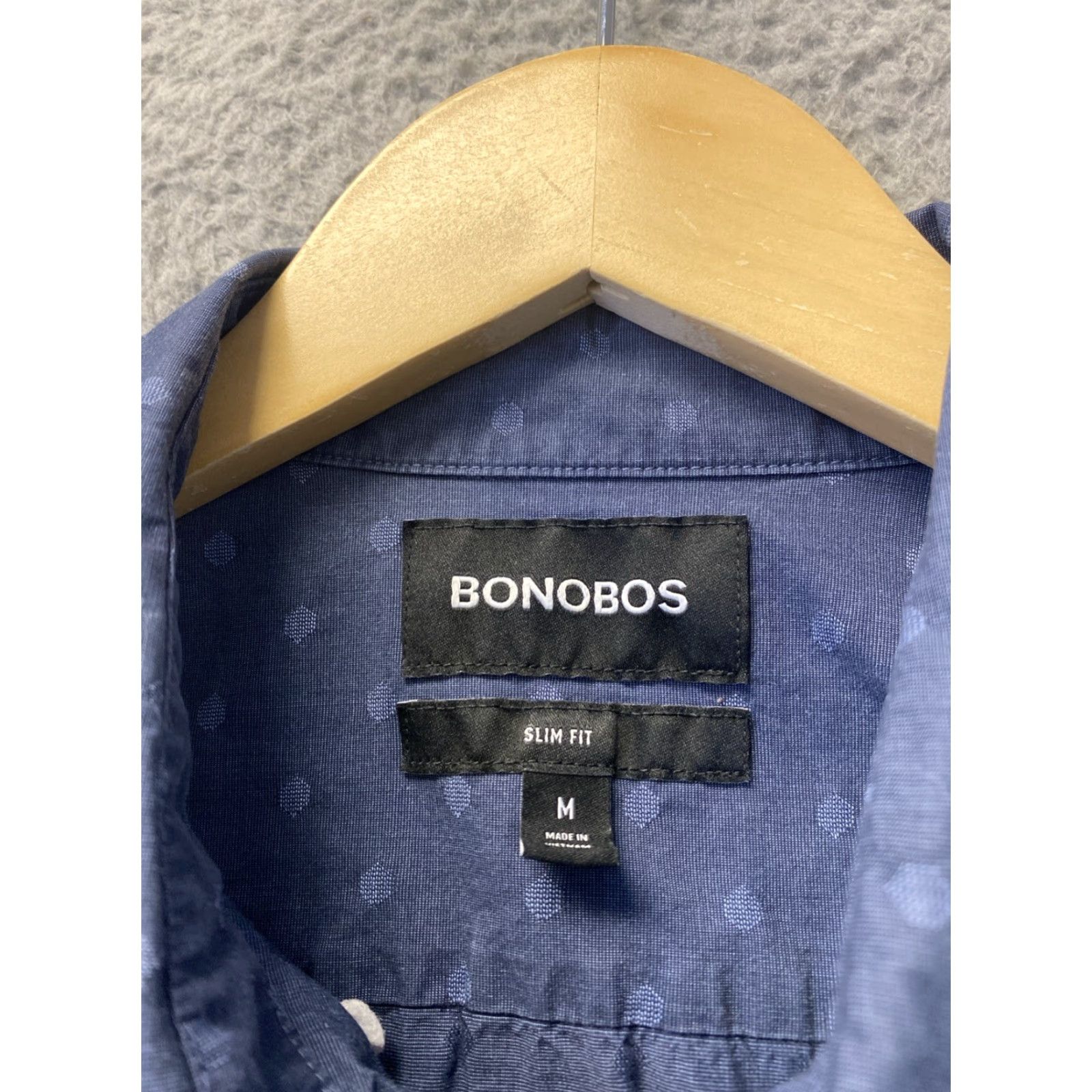 Bonobos Bonobos Shirt Mens Medium Navy Blue Button-Up Pocket Polka Dots /164-5 Size US M / EU 48-50 / 2 - 4 Thumbnail