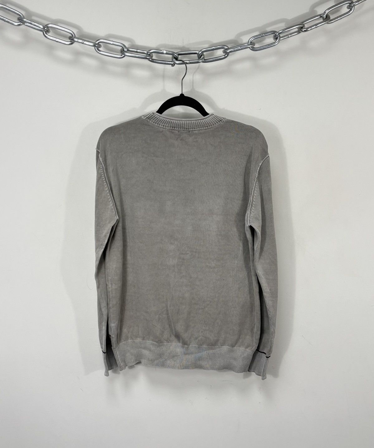 Armani Vintage Armani Jeans Men’s Big Logo Beige Cotton Sweater Size US L / EU 52-54 / 3 - 13 Thumbnail