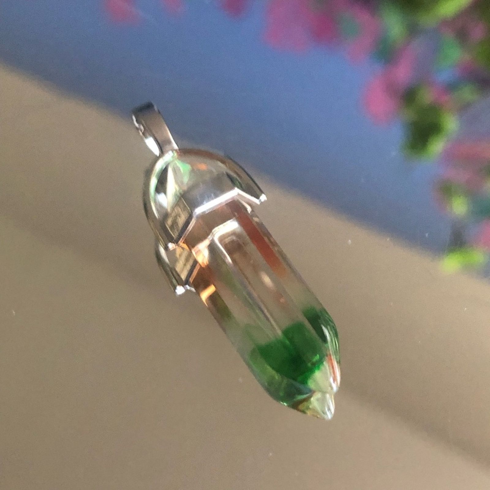 Handmade Handcrafted crowned faceted glass crystal pendant necklace Size ONE SIZE - 9 Thumbnail