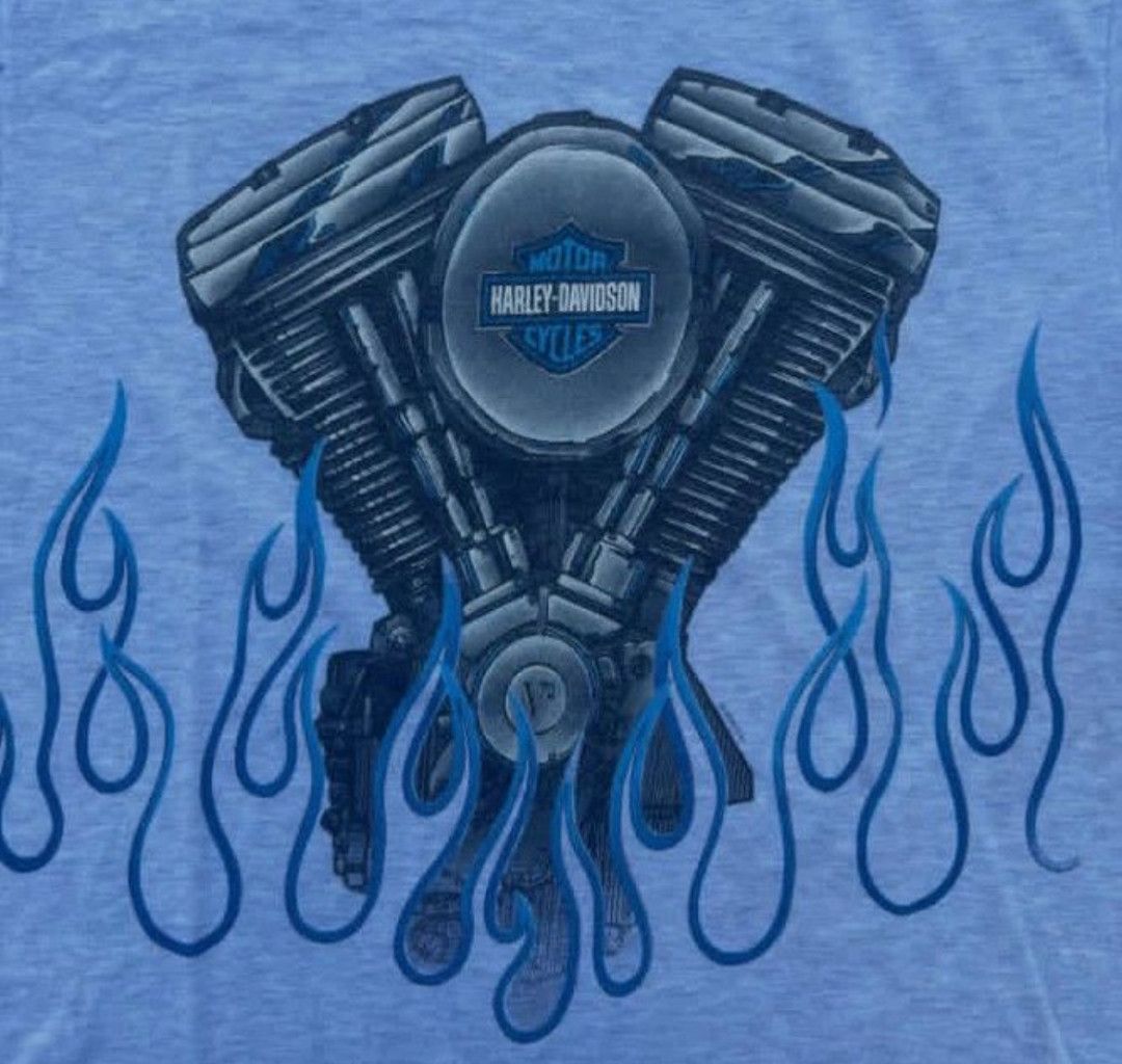 Harley Davidson Vintage Harley Davidson Flames Size US XL / EU 56 / 4 - 2 Thumbnail