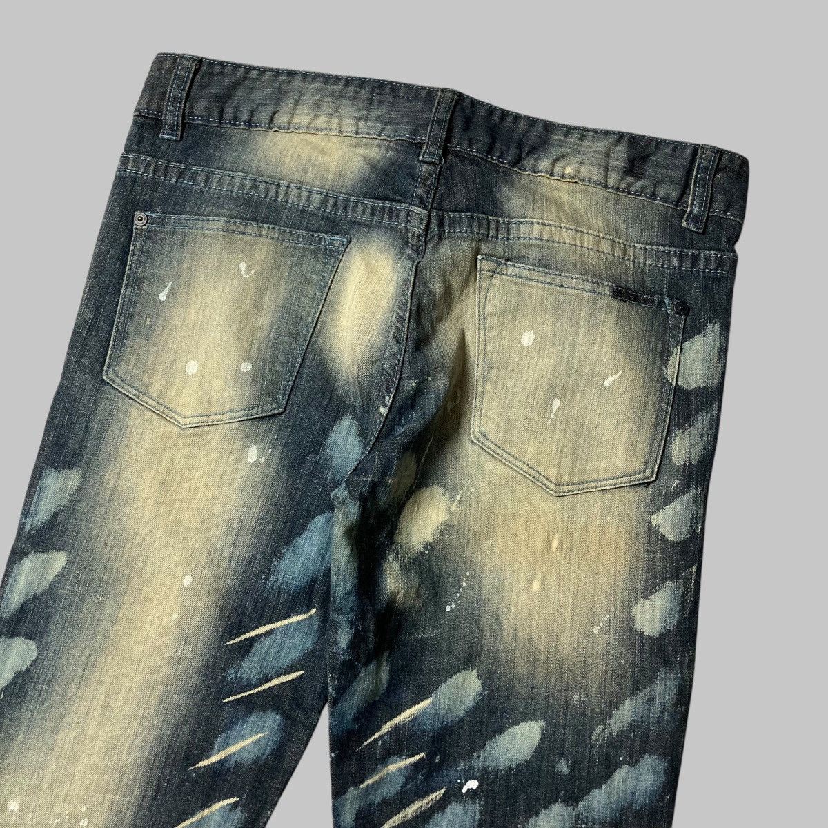 Designer × Hysteric Glamour × Japanese Brand NO FIRE SEVEN Abstrack Washed Unique Jeans Made In USA Size US 32 / EU 48 - 6 Thumbnail