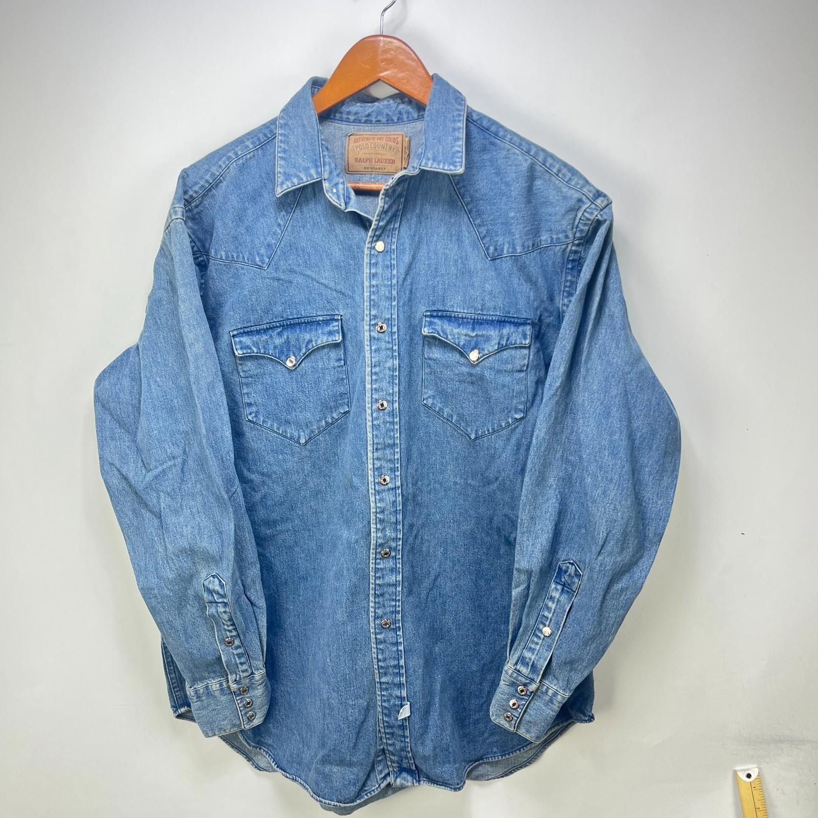 Polo Ralph Lauren Vintage Polo Ralph Lauren Country Denim Snap Button Up Shirt Size US L / EU 52-54 / 3 - 1 Thumbnail