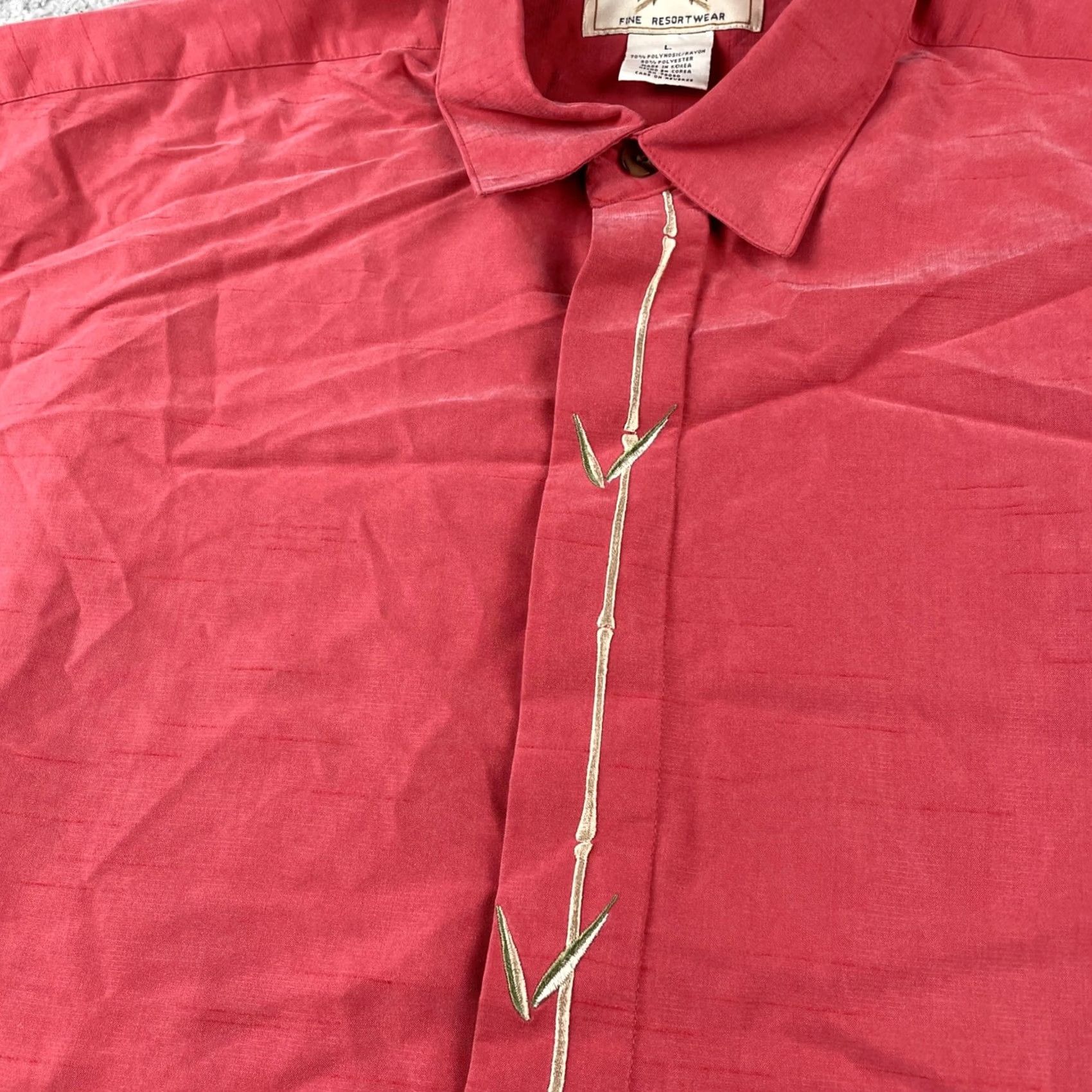 Vintage VINTAGE Bamboo Cay Mens L Button-Up Shirt Short Sleeve Red Rayon Palm Size US L / EU 52-54 / 3 - 7 Thumbnail