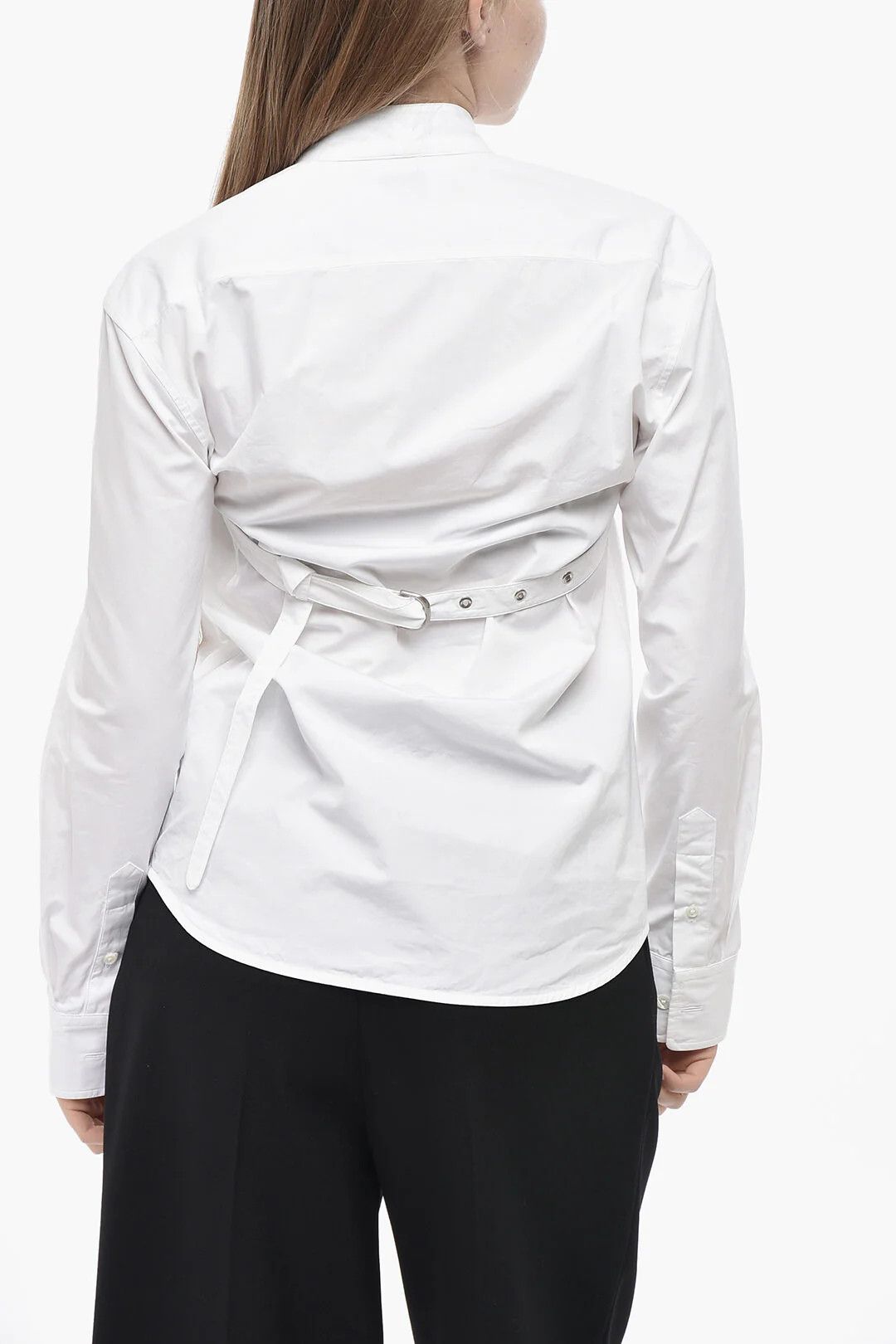 Off-White og1mm0426 Cotton Poplin Blouse in White Size XS / US 0-2 / IT 36-38 - 2 Thumbnail