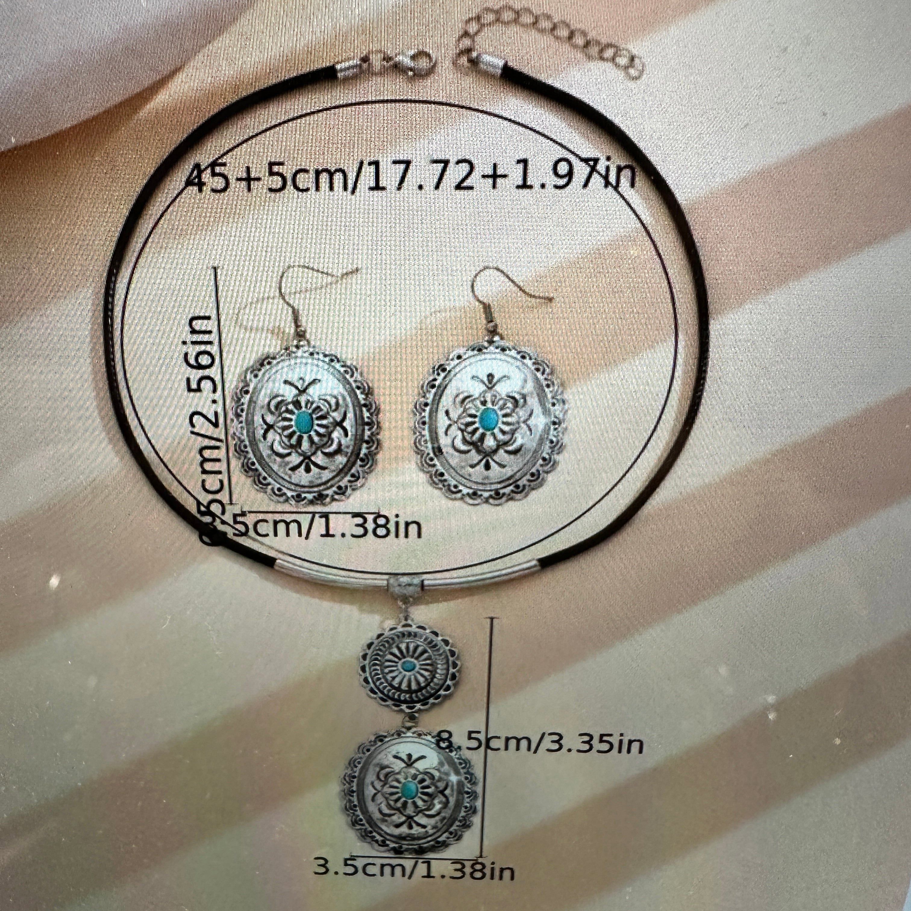 Other Turquoise Stone Bohemian Concho Jewelry Set with Fast Shippi Size ONE SIZE - 5 Thumbnail