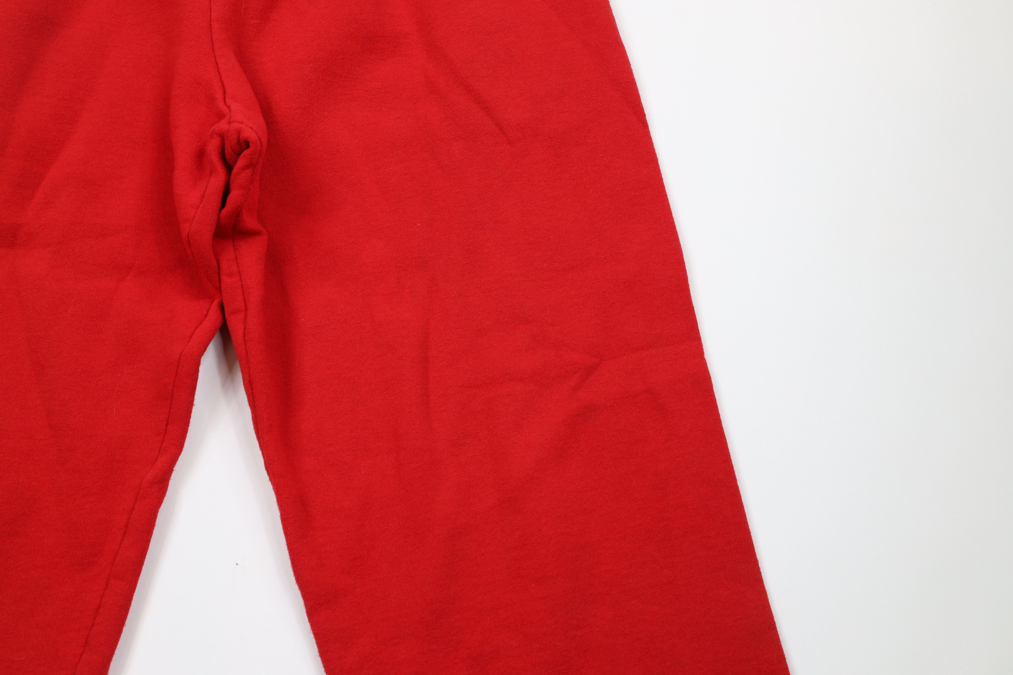 Vintage Vintage 90s Streetwear Blank Cuffed Sweatpants Joggers Red Size US 34 / EU 50 - 5 Thumbnail