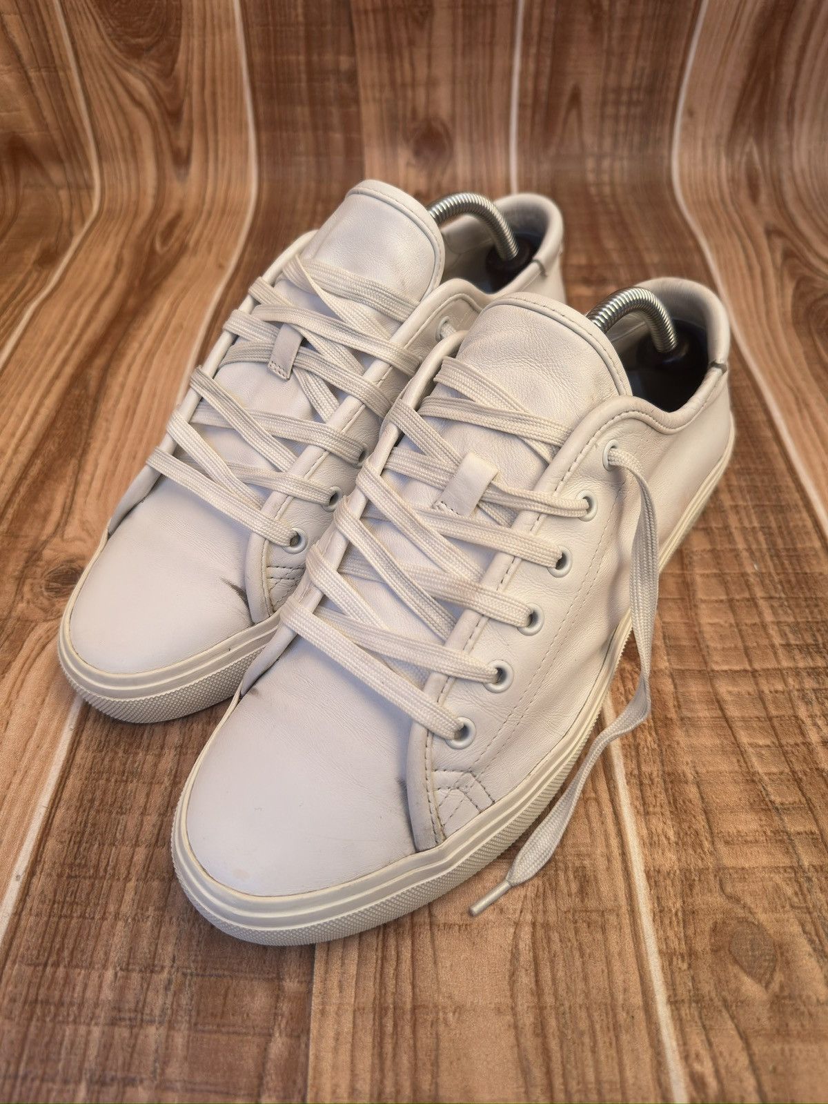 Yves Saint Laurent Saint Laurent Malibu White Leather Lace Up Lowtop Sneaks Size US 8.5 / EU 41-42 - 2 Thumbnail