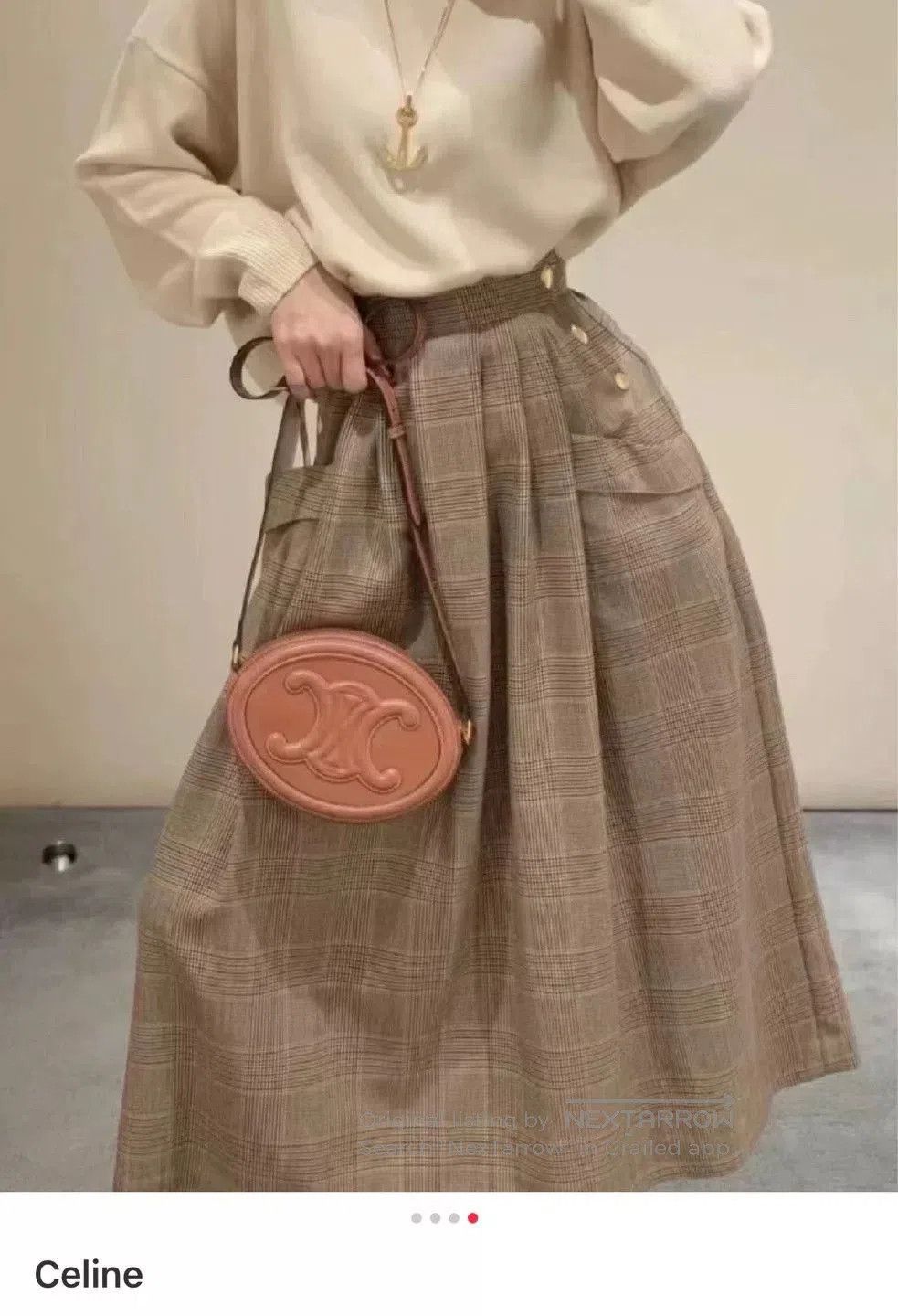 Celine Celine Prince of Wales Check Wool Skirt. Size 35" - 9 Thumbnail