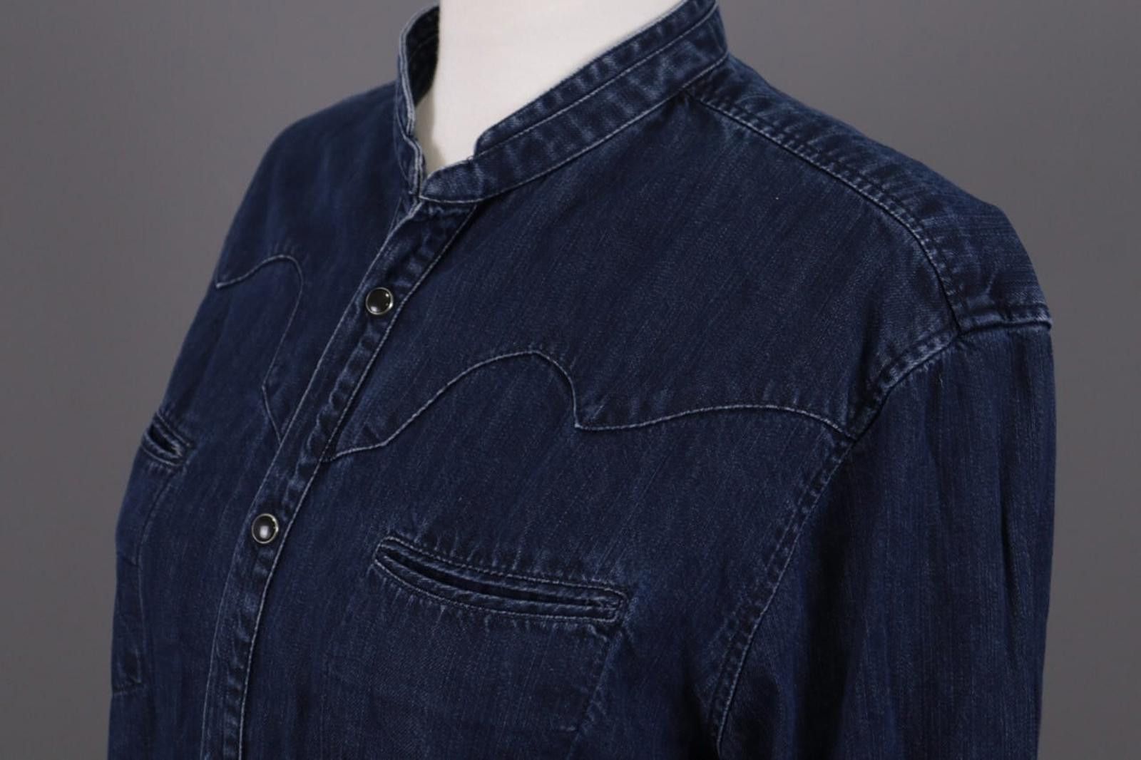 The Kooples The Kooples Sport Fitted Blue Denim Snap Shirt Size L Size L / US 10 / IT 46 - 8 Thumbnail