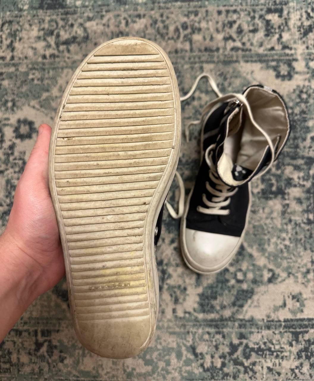 Rick Owens Drkshdw Rick Owens DRKSHDW Canvas Ramones High Tops Size US 9 / EU 42 - 3 Thumbnail