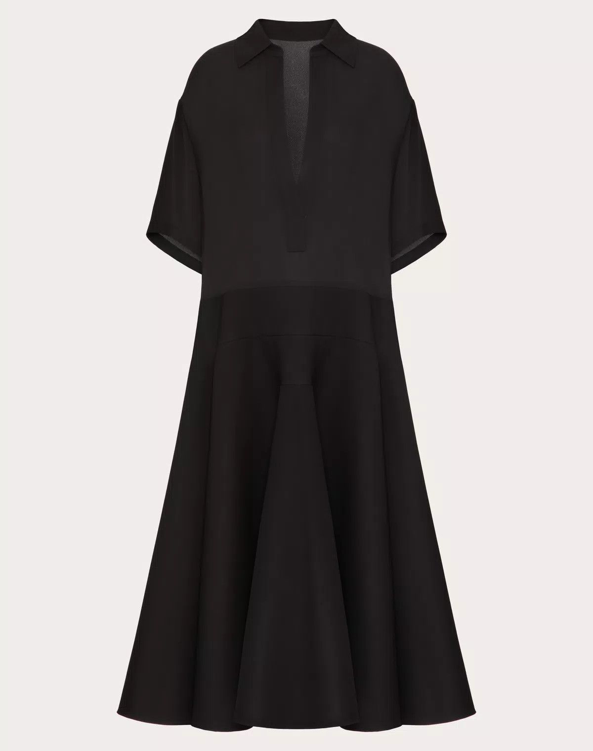 Valentino o1s1wg110426 Georgette Midi Dress in Black Size S / US 4 / IT 40 - 1 Thumbnail