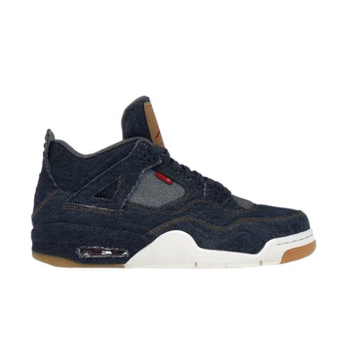 image of Jordan Brand 4 X Levis Denim Blank Tag Shoes in Black, Men's (Size 10)