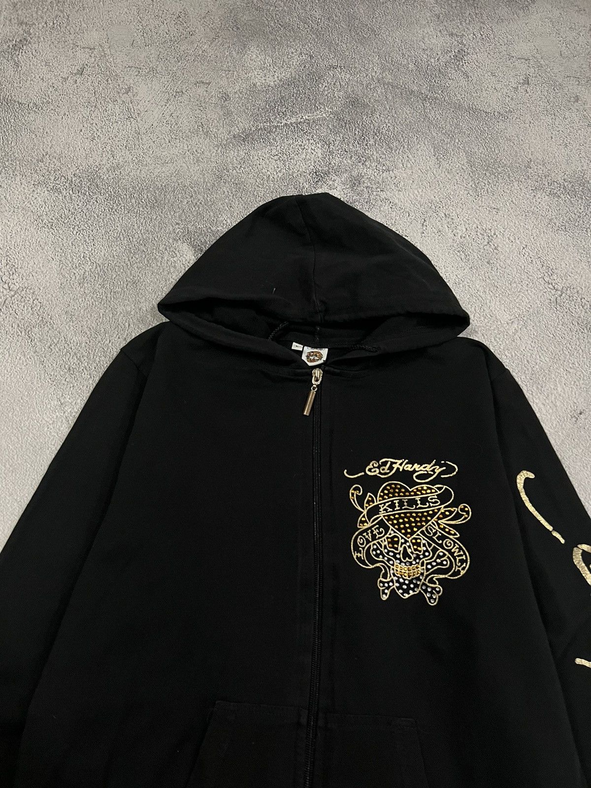 Ed Hardy Vintage Y2k Ed Hardy Love Kills Slowly ☠️❤️‍🩹 Zip Hoodie 00’s Size M / US 6-8 / IT 42-44 - 5 Thumbnail
