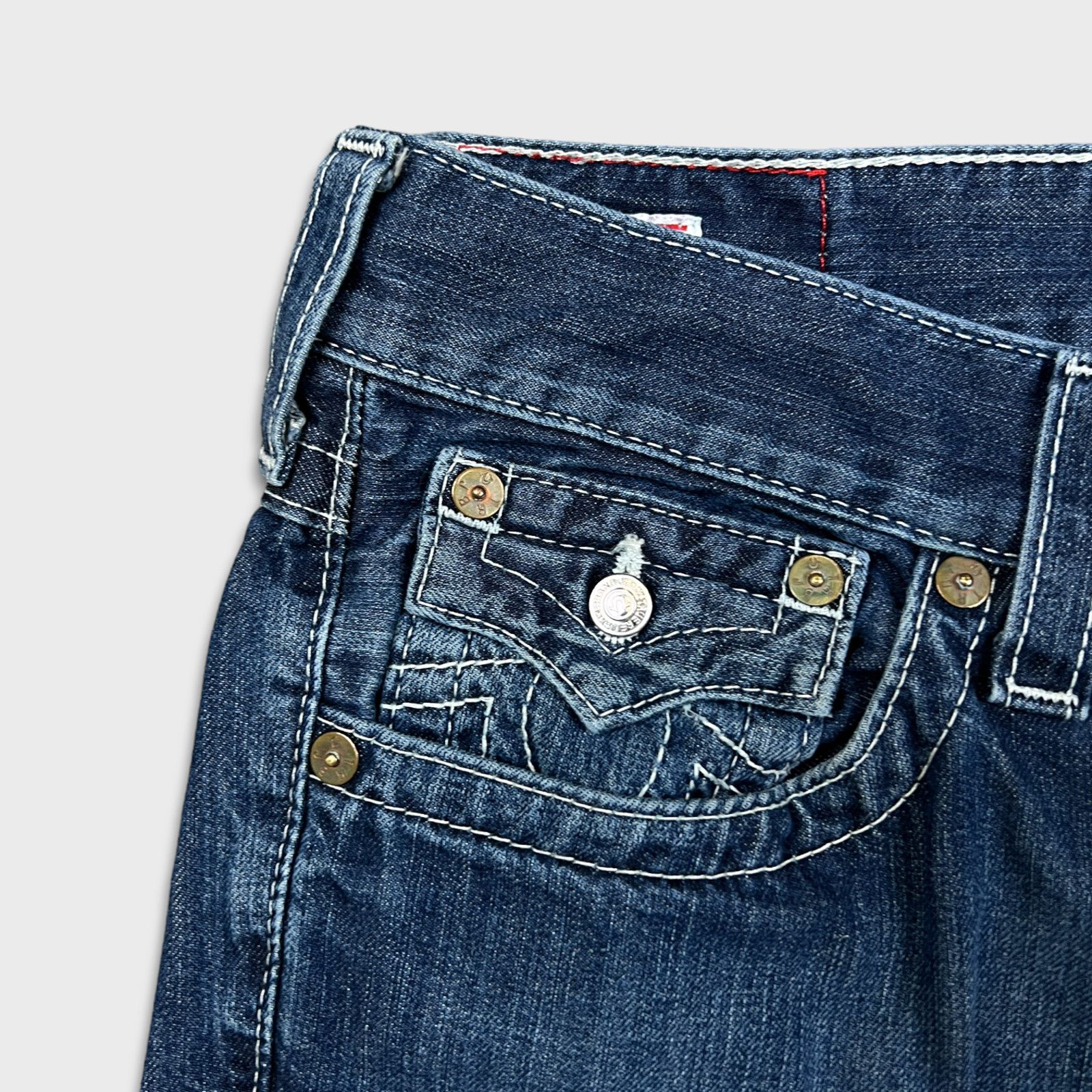 True Religion × Vintage True Religion Jeans 36x31 Ricky Straight USA Denim Pants Size US 36 / EU 52 - 3 Thumbnail