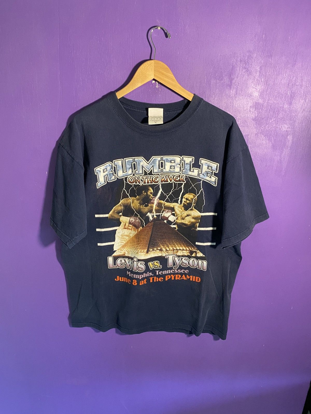 Other Vintage 90s Tyson Vs Lewis rumble on the river t-shirt Size US XL / EU 56 / 4 - 1 Thumbnail